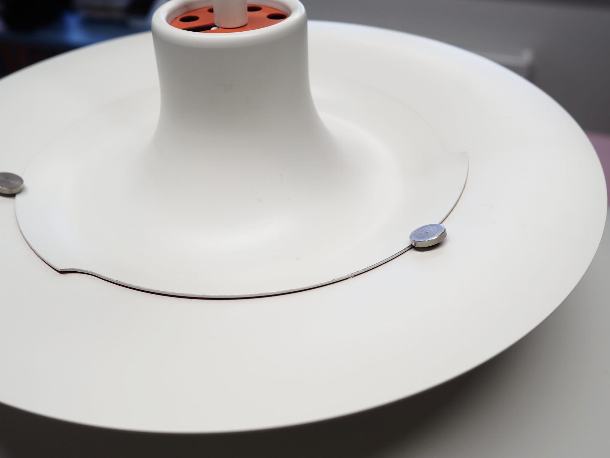 Vintage pendant lamp metal white 1970s
