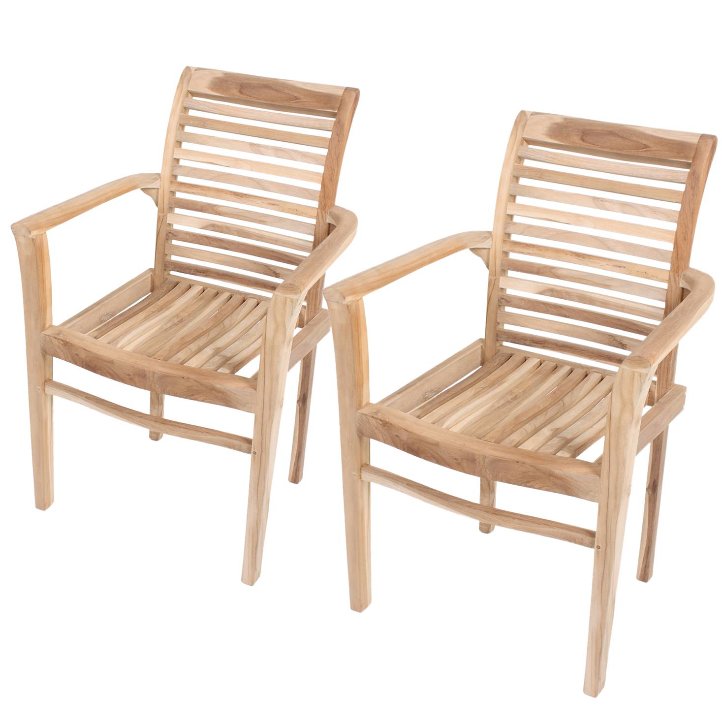 Stacking chair Java set of 2 teak brown