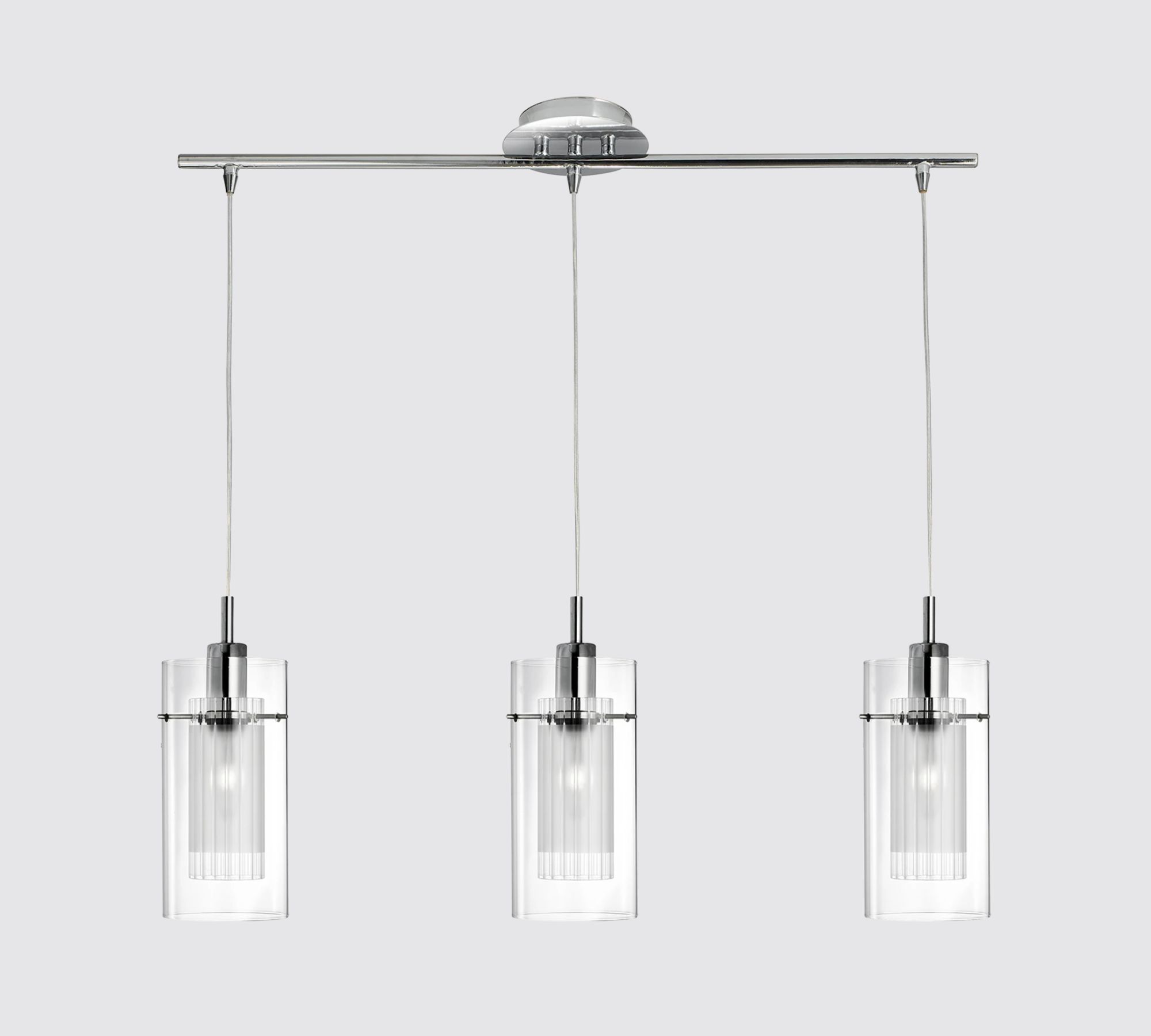 Pendant lamp clear glass 3-light