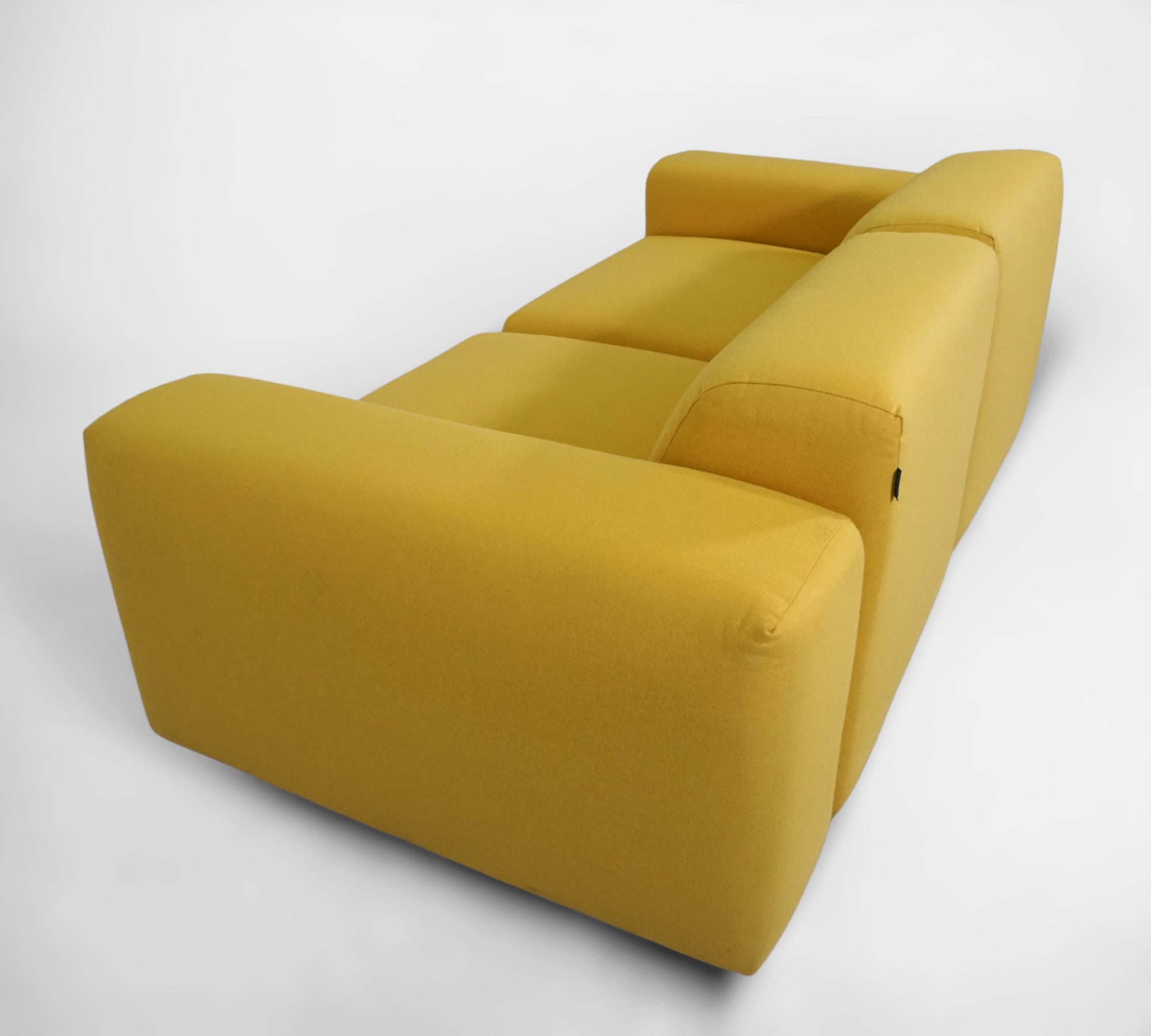 Pyllow Sofa 2-Sitzer Strukturgewebe Senfgelb