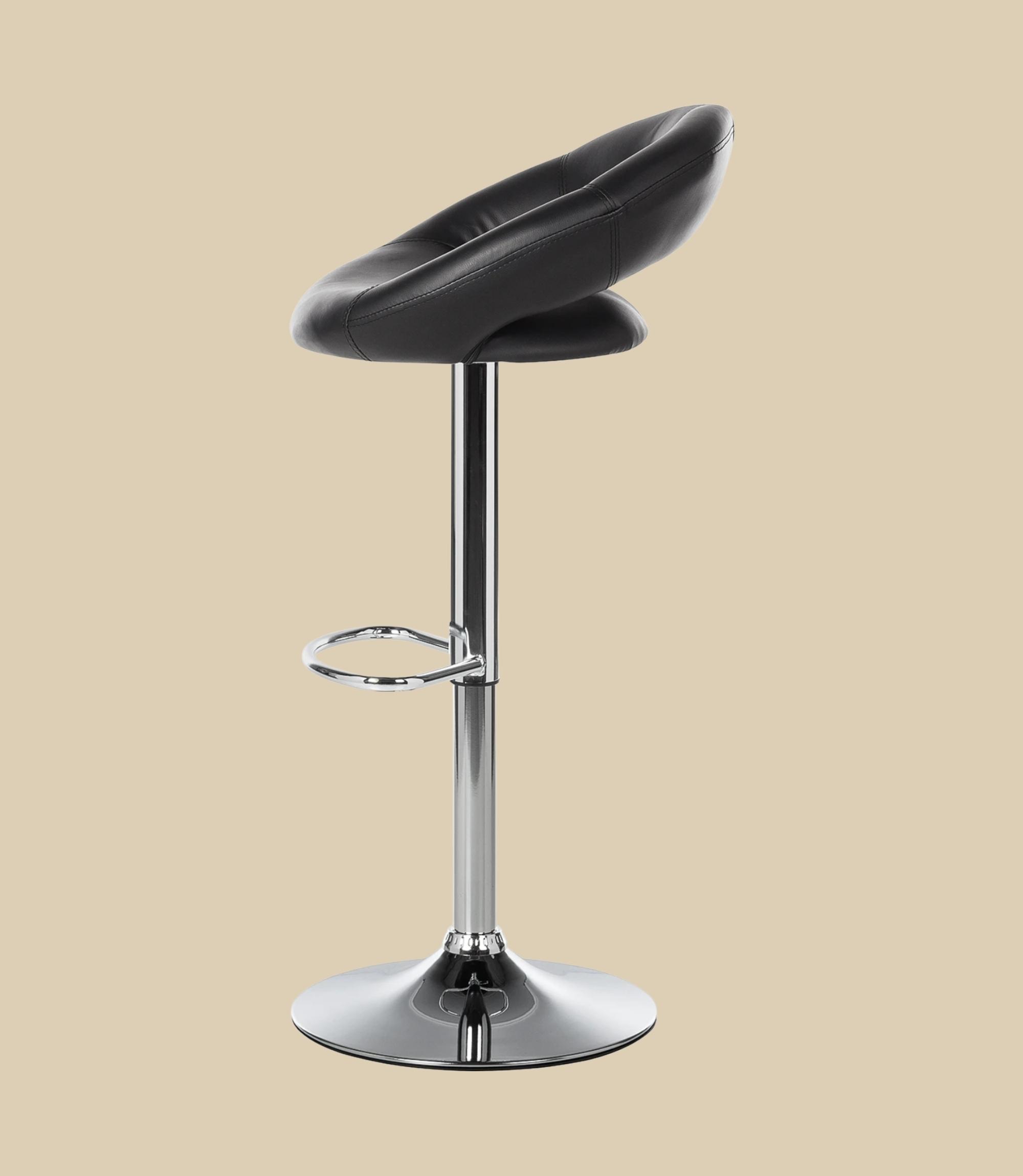 Bar stool faux leather black