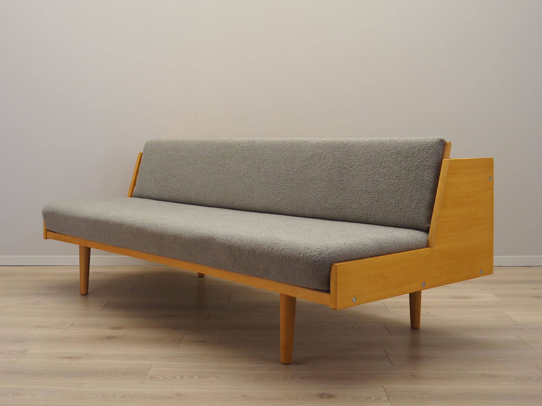 Sofa Textil Holz Grau 1960er Jahre