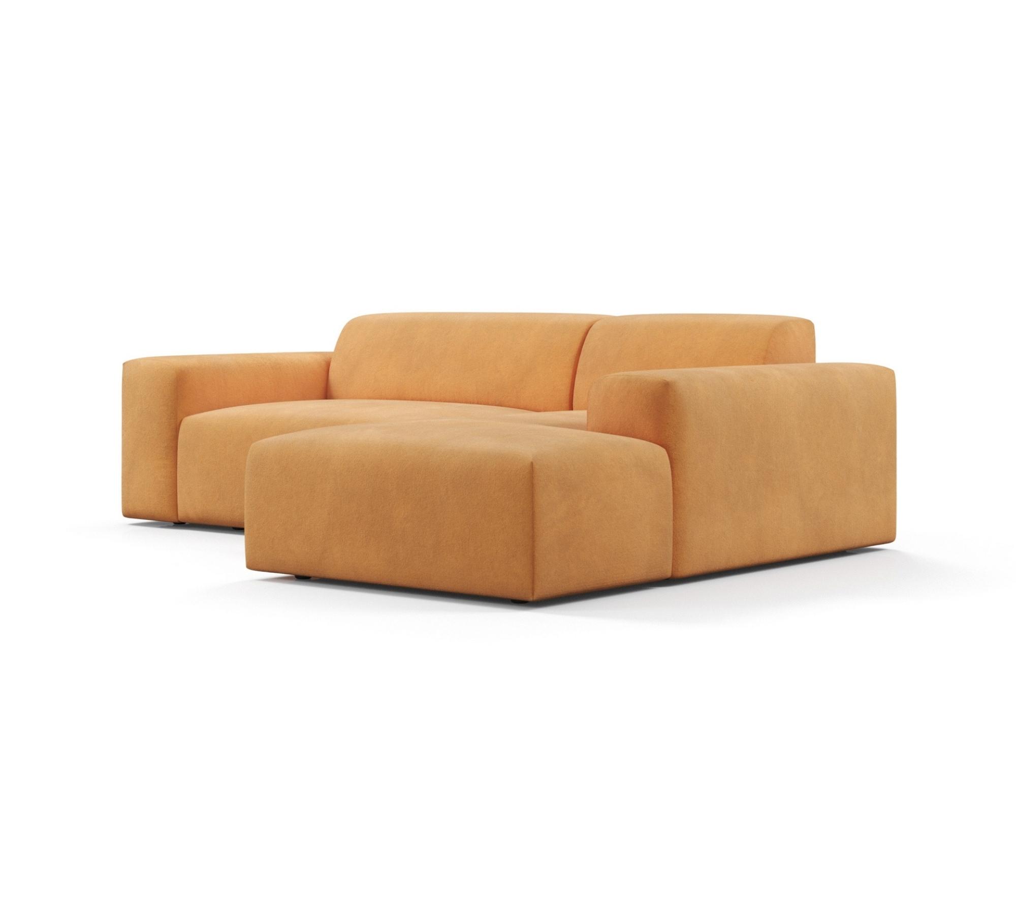 Karen Sofa 2-Sitzer Récamiere Rechts Samt Senf