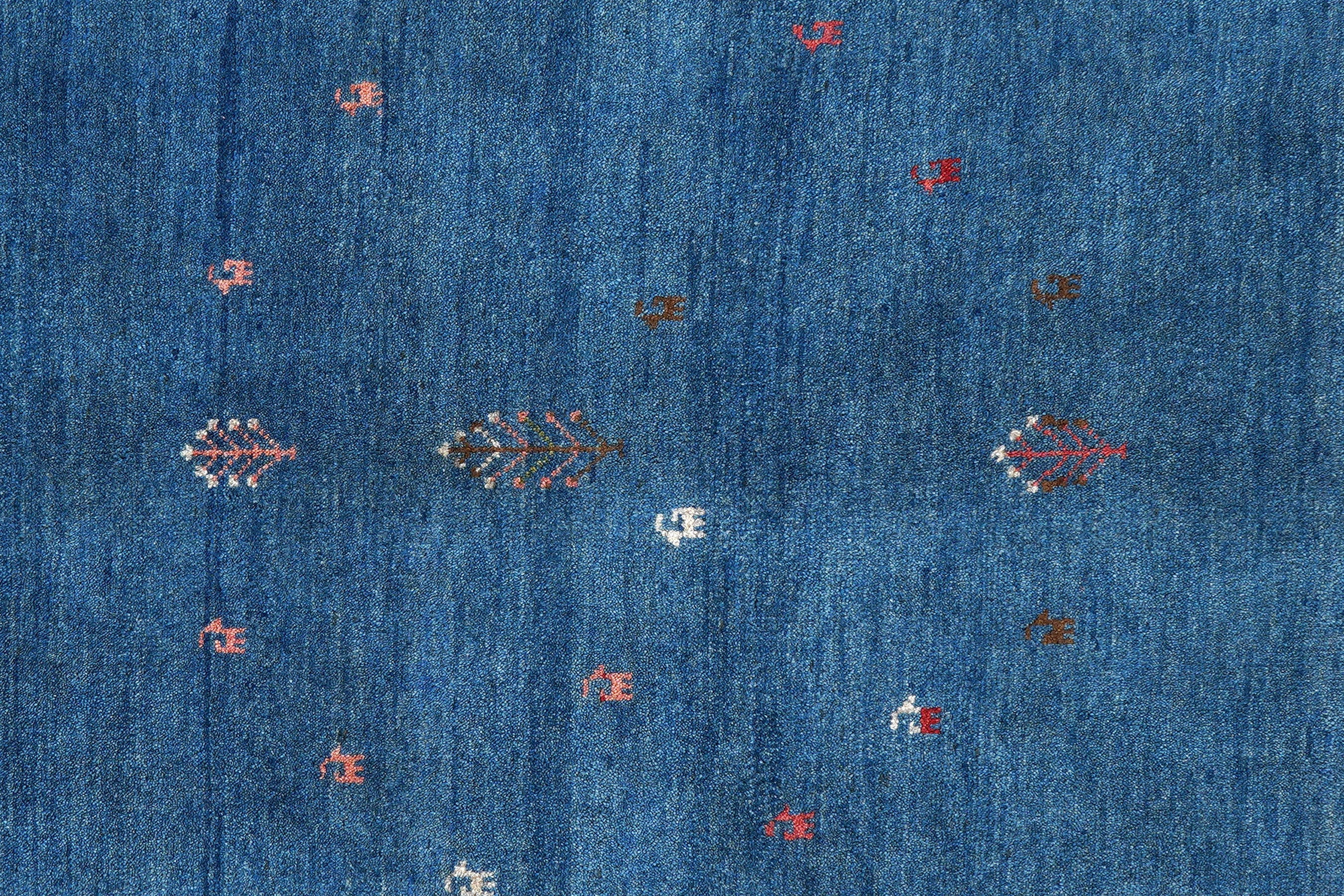 Rizbaf Gabbeh-Teppich Wolle Blau