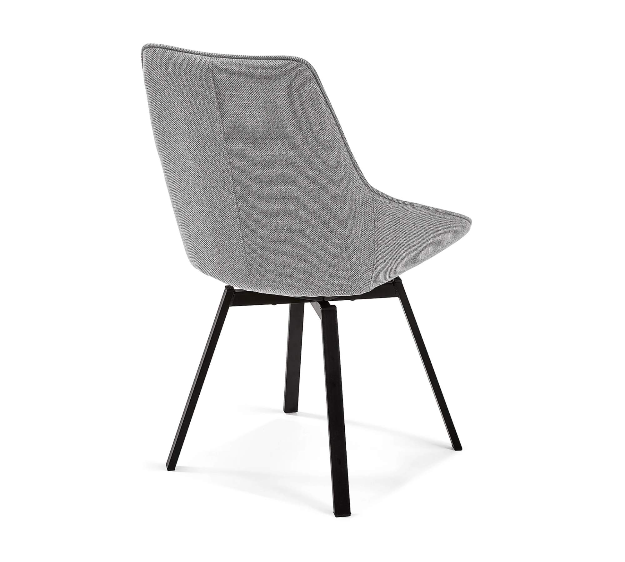 2x Polsterstuhl Metall Webstoff Grau