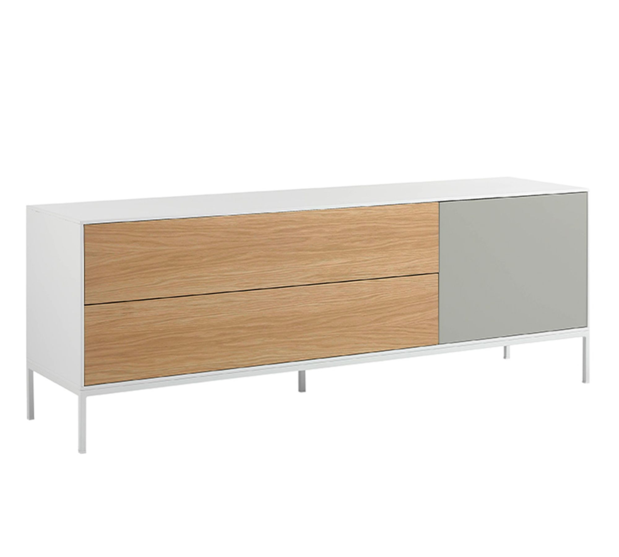 Sideboard Holz Metall Weiß