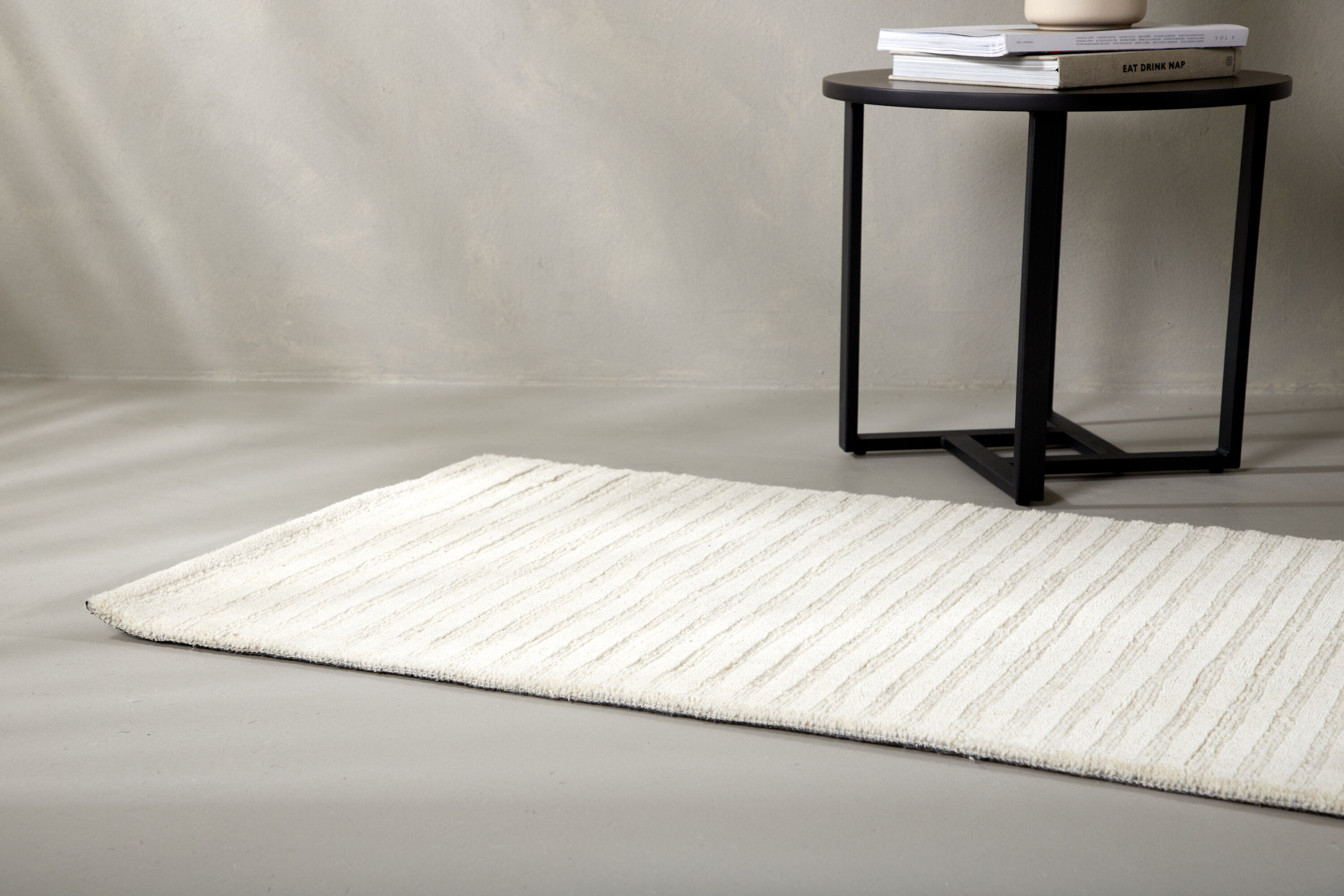 Milton Teppich Rechteckig Wolle Baumwolle 70x200cm Weiß