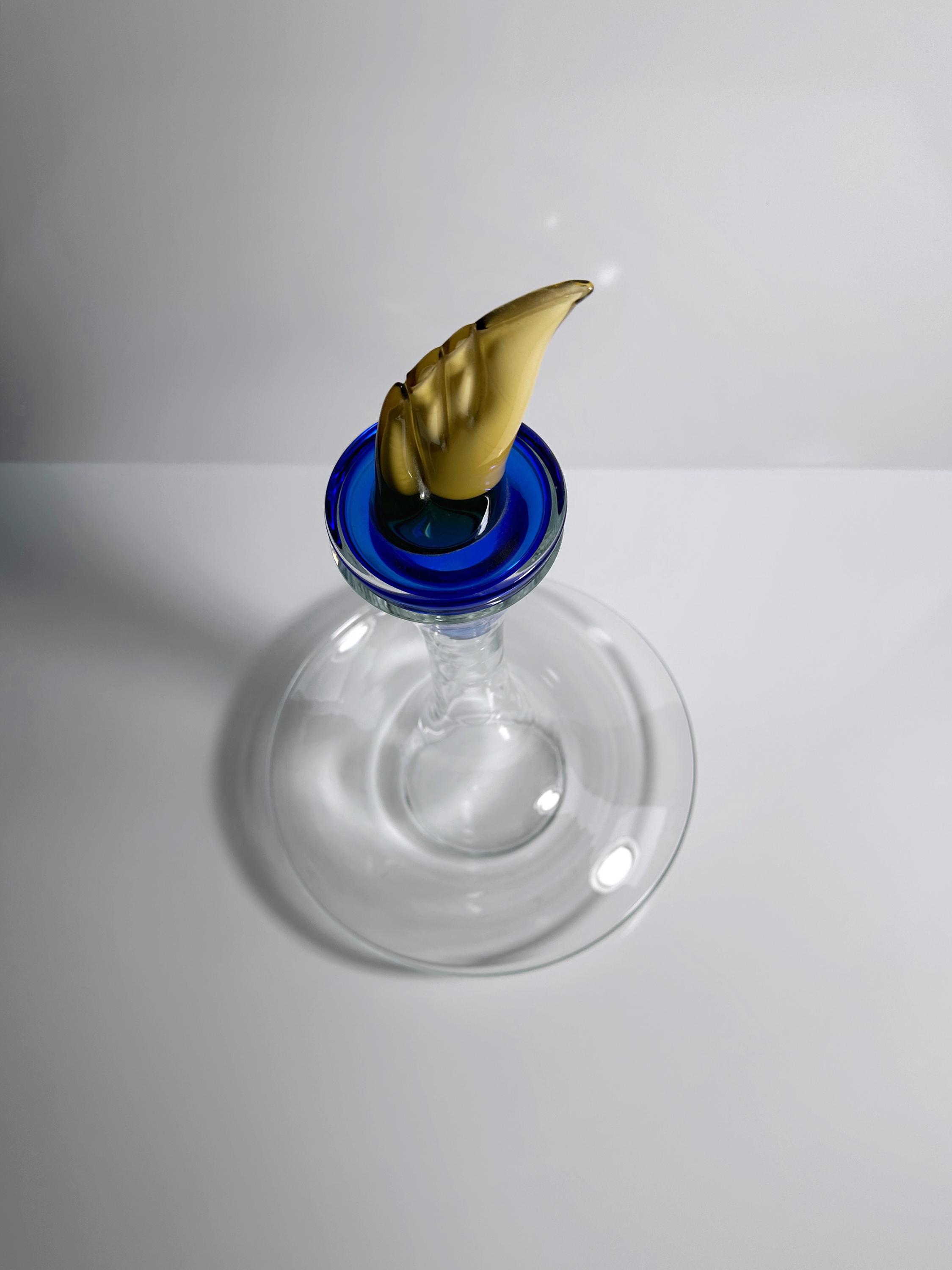 Vintage Postmodern Weinkaraffe Glas