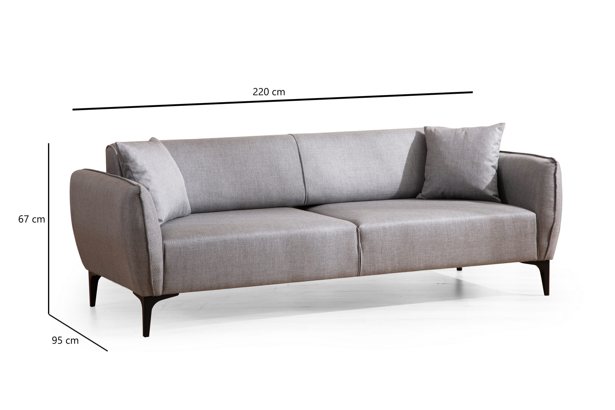 Belissimo 3-Sitzer Sofa Grau