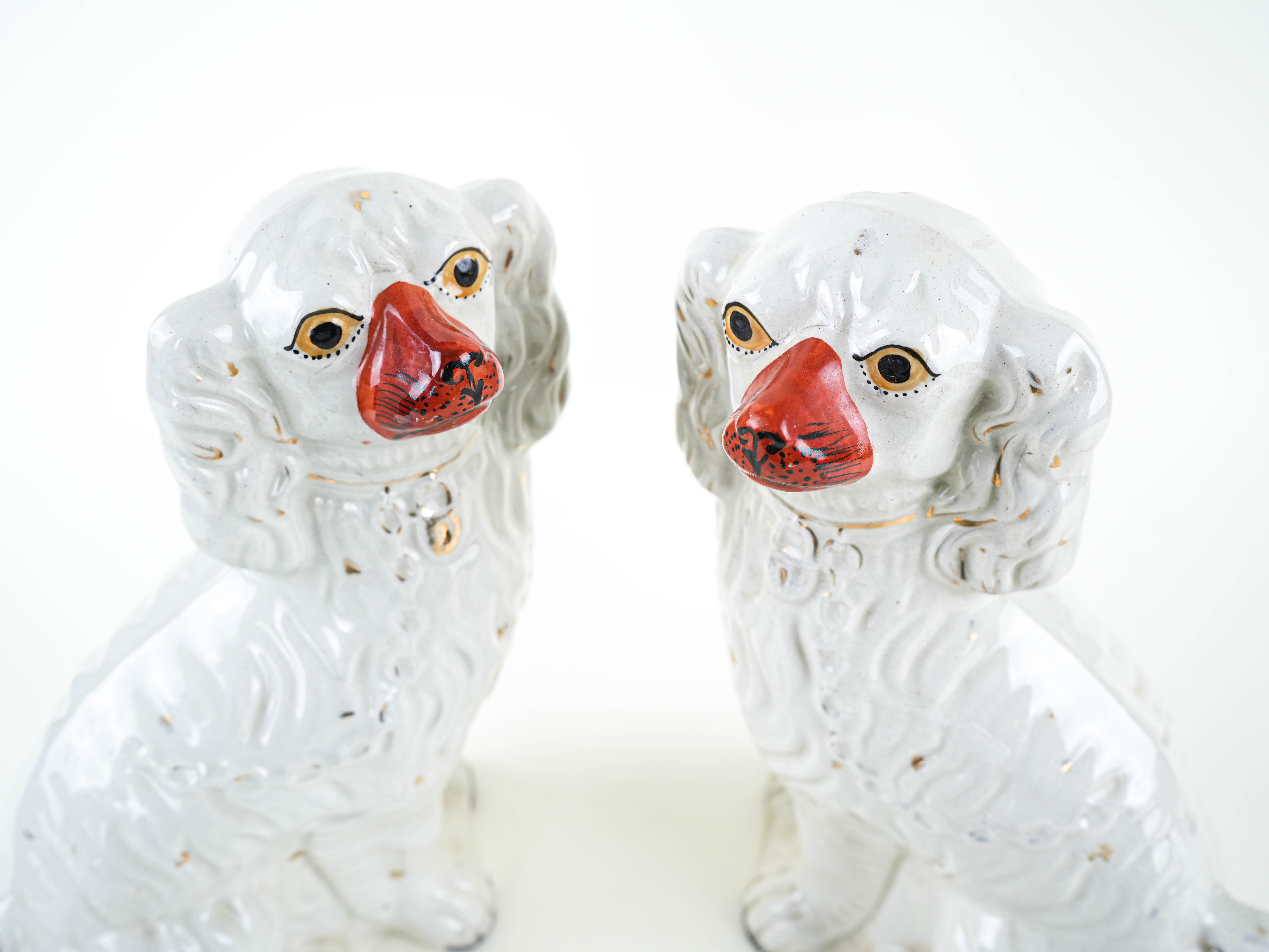 Spaniel-Figuren Keramik Weiß