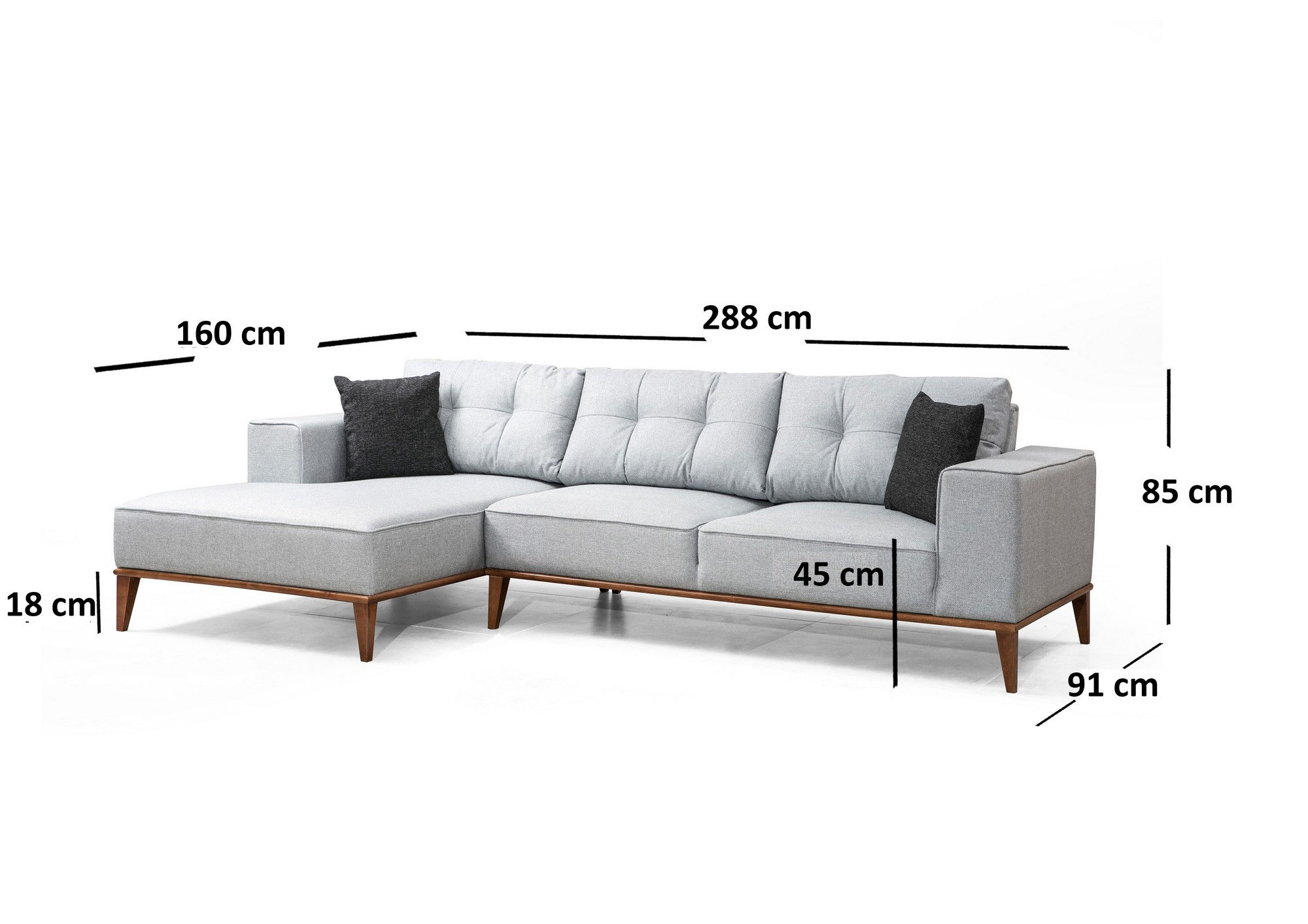 Montana Ecksofa Links Grau