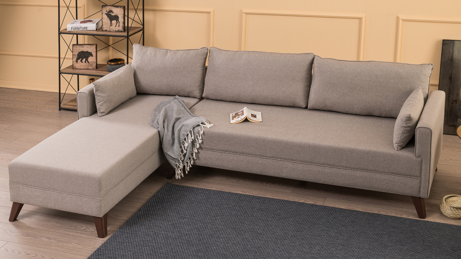 Bella Sofa Récamiere Links  Creme