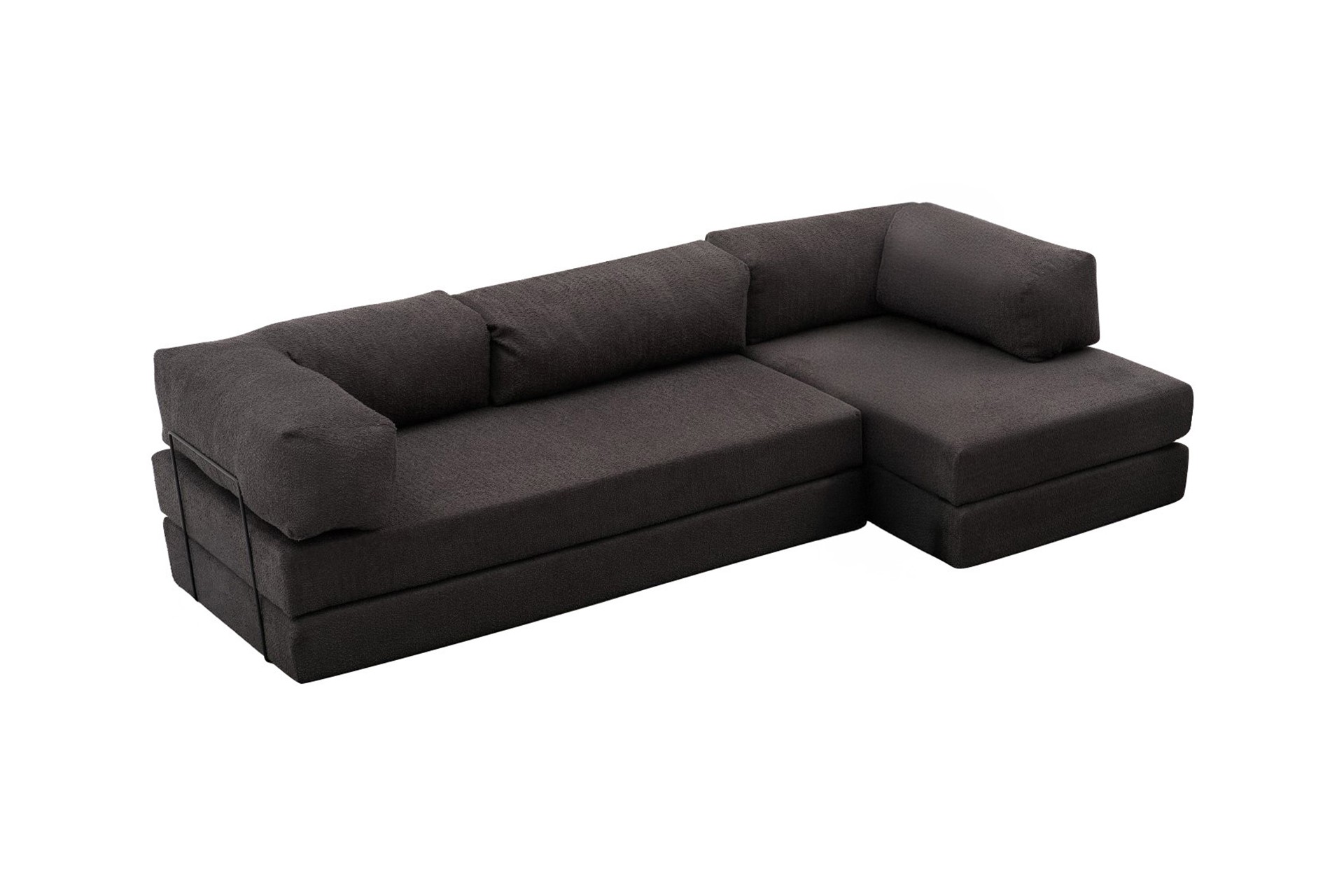 Comfort Schlafsofa Récamiere Rechts Anthrazit