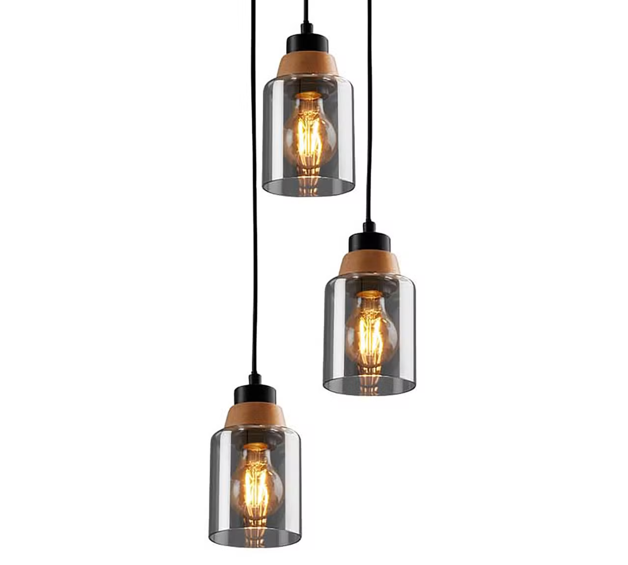 Barbito Pendant Lamp Aluminum Oak Black