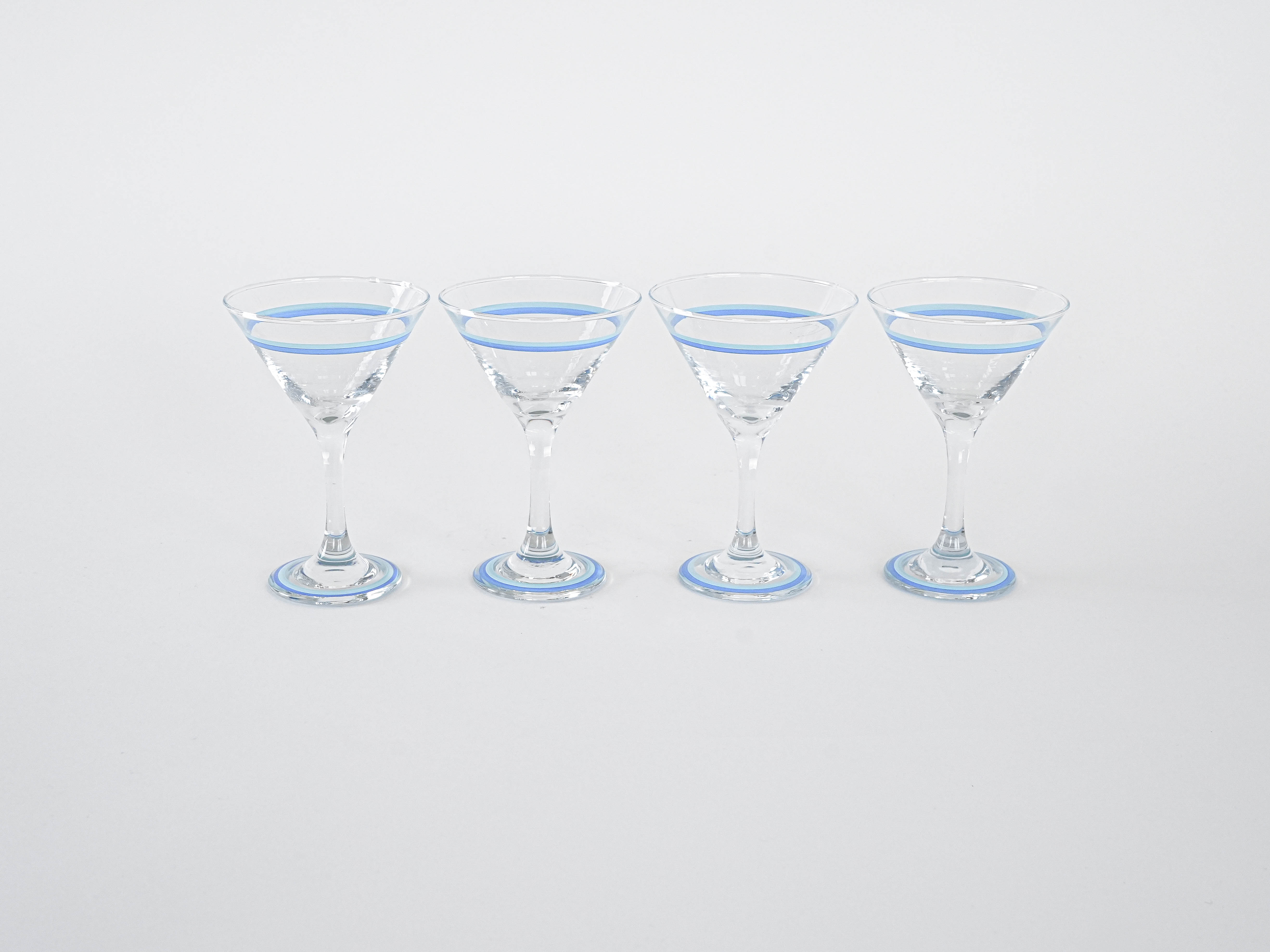 4x Martini Glasses Blue