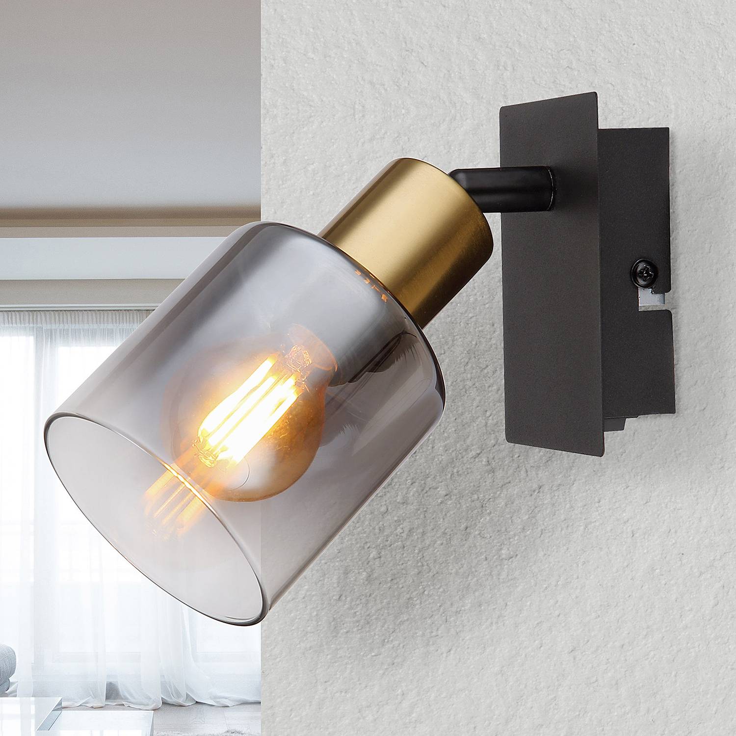 Hollsy Wandleuchte Farbglas Eisen 1-flammig