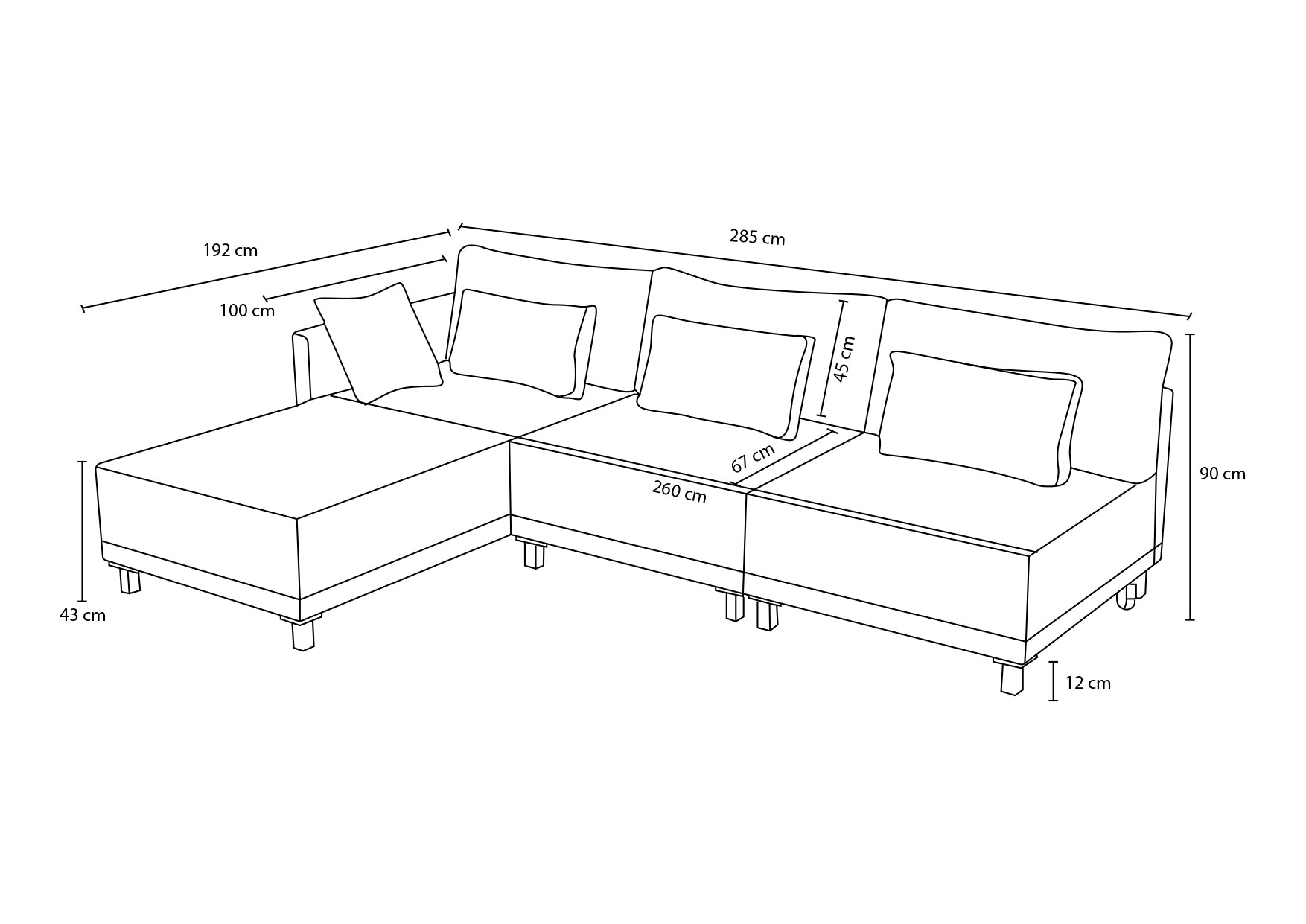 Matris Left Eckschlafsofa Grau