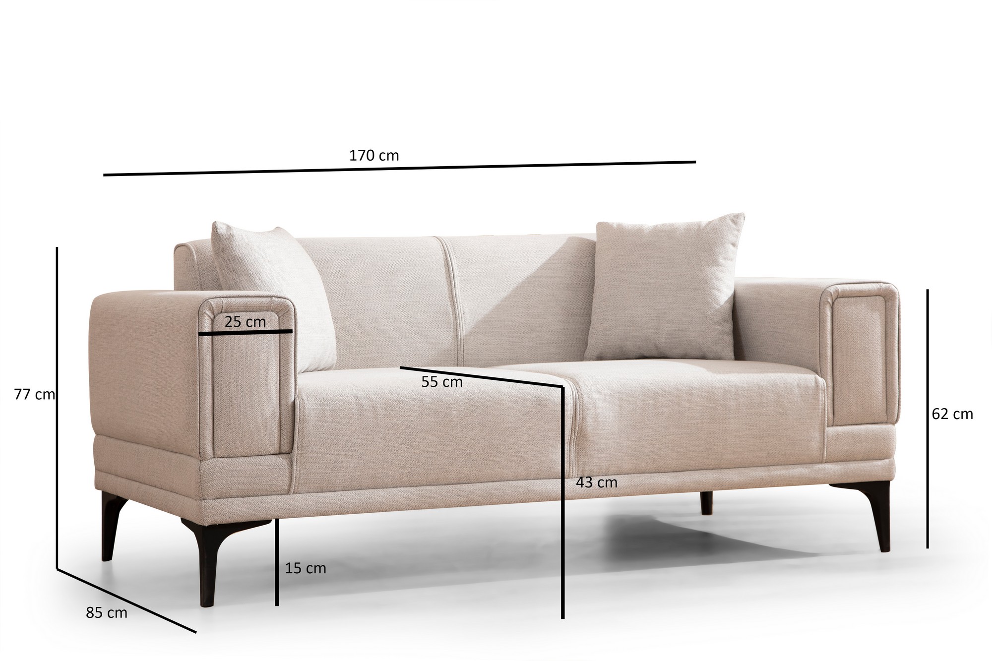 Horizon 2-seater sofa Grey