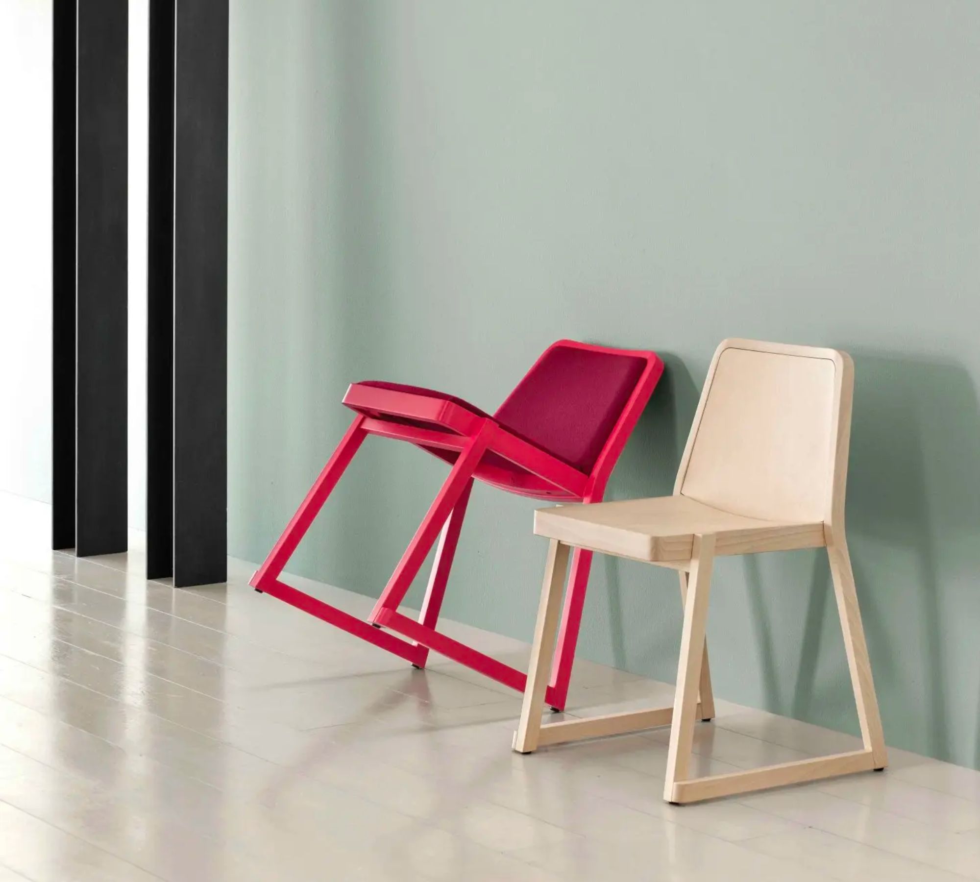 2x Roxanne Chair Wood Brown