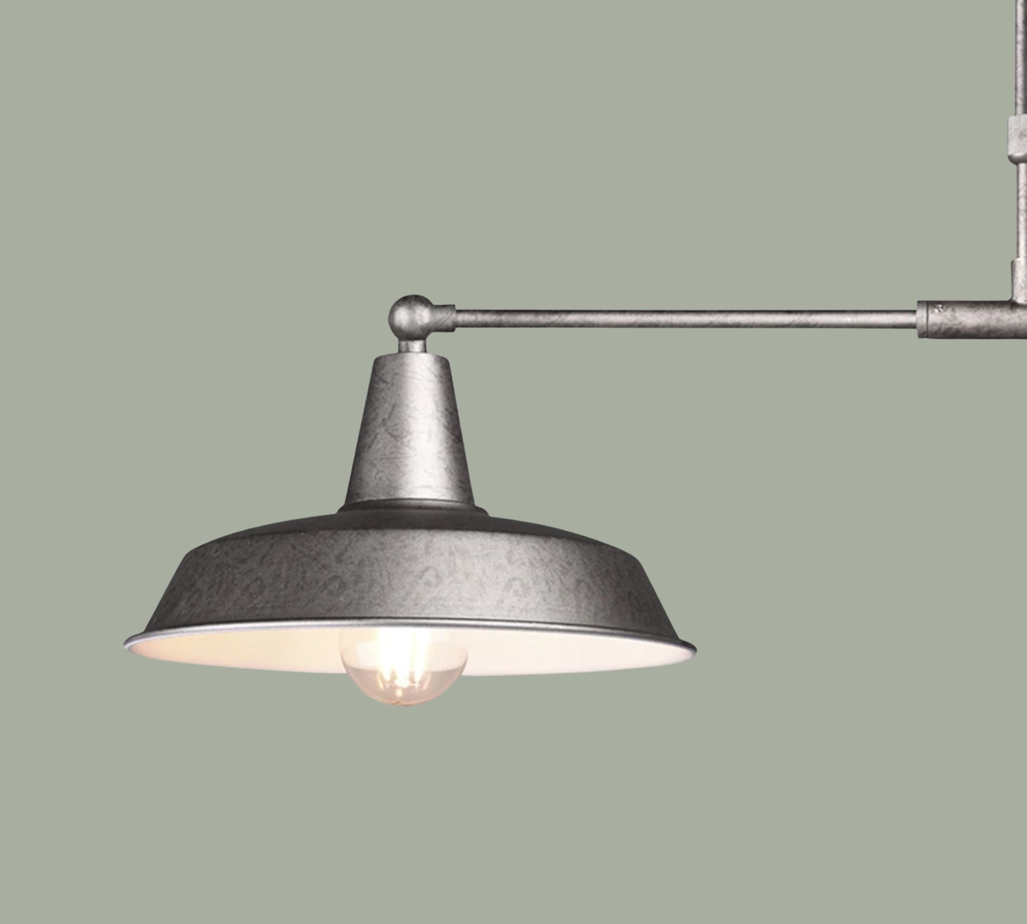 2-Light Pendant Light Rustic Silver