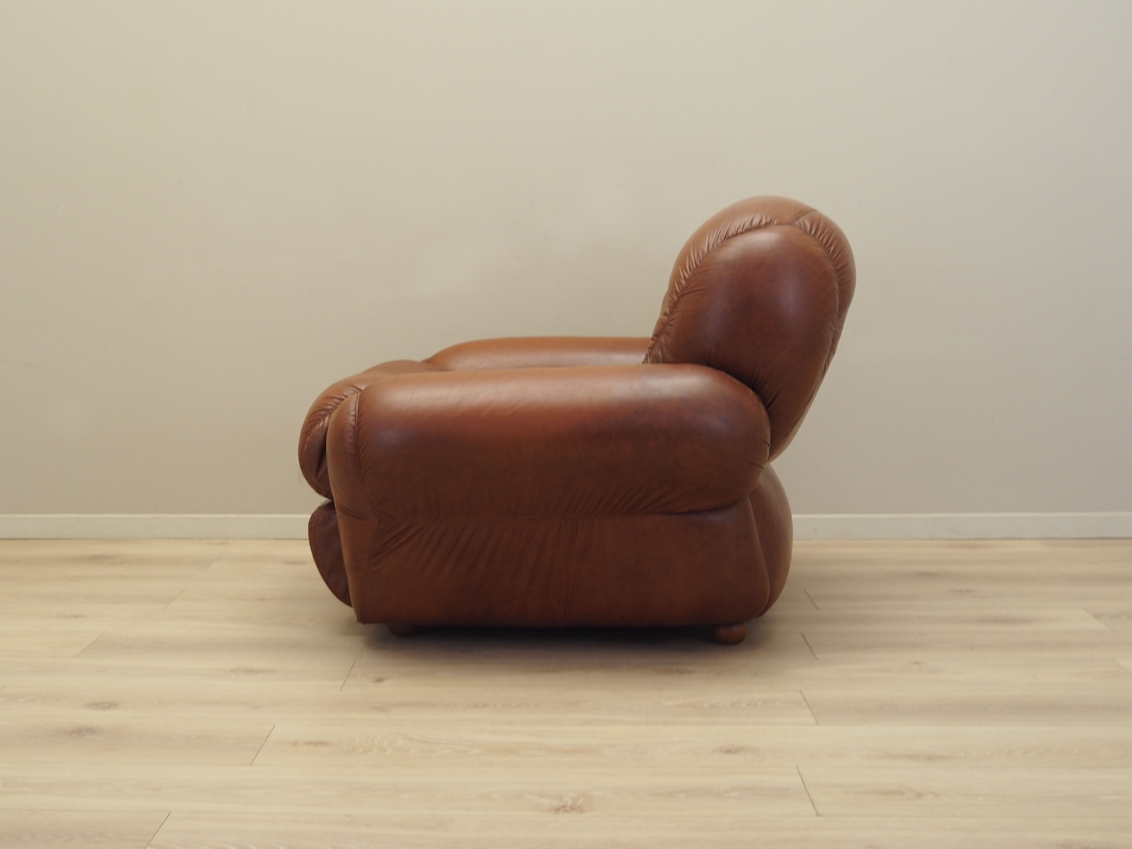 Sessel Leder Braun 1970er Jahre