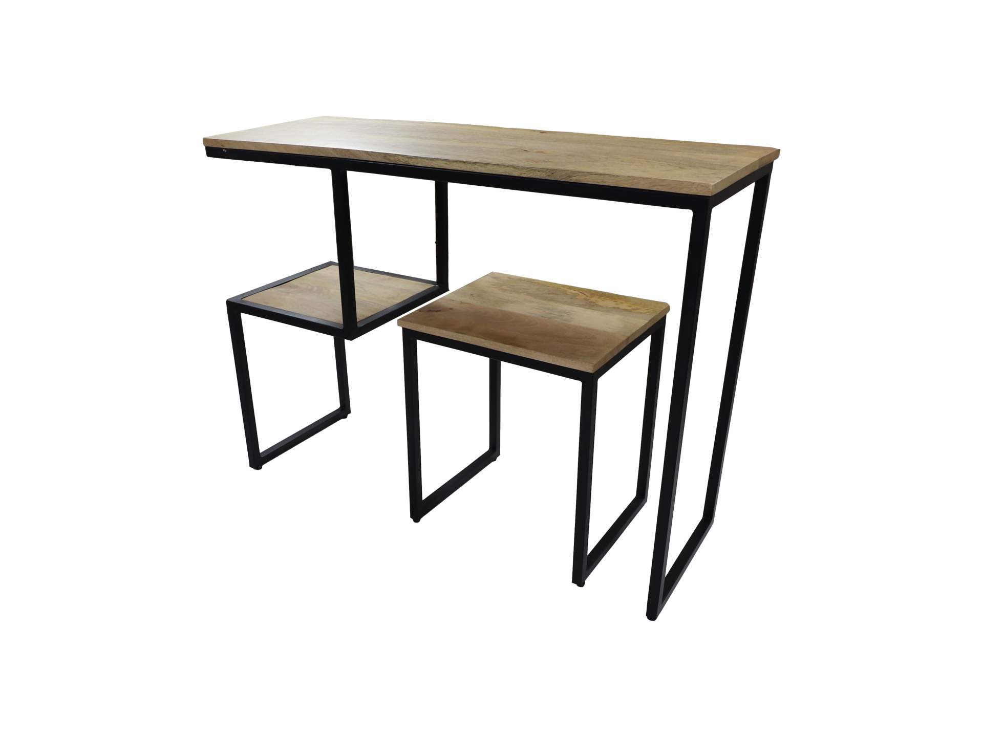 Step Schreibtisch mit Hocker Mangoholz Metall