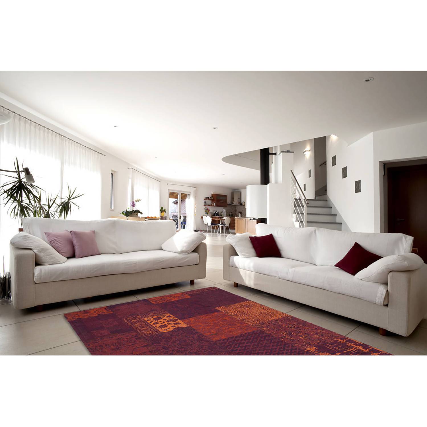 Symphony 160 Kurzflorteppich Baumwolle Rot 80 x 150 cm