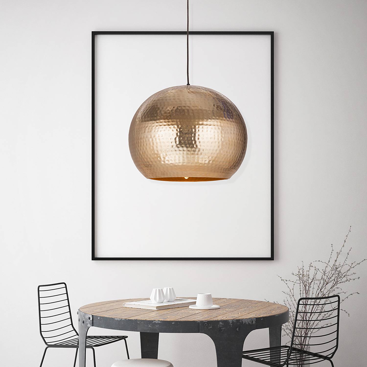 Fabricia 200 Pendelleuchte Eisen Gold