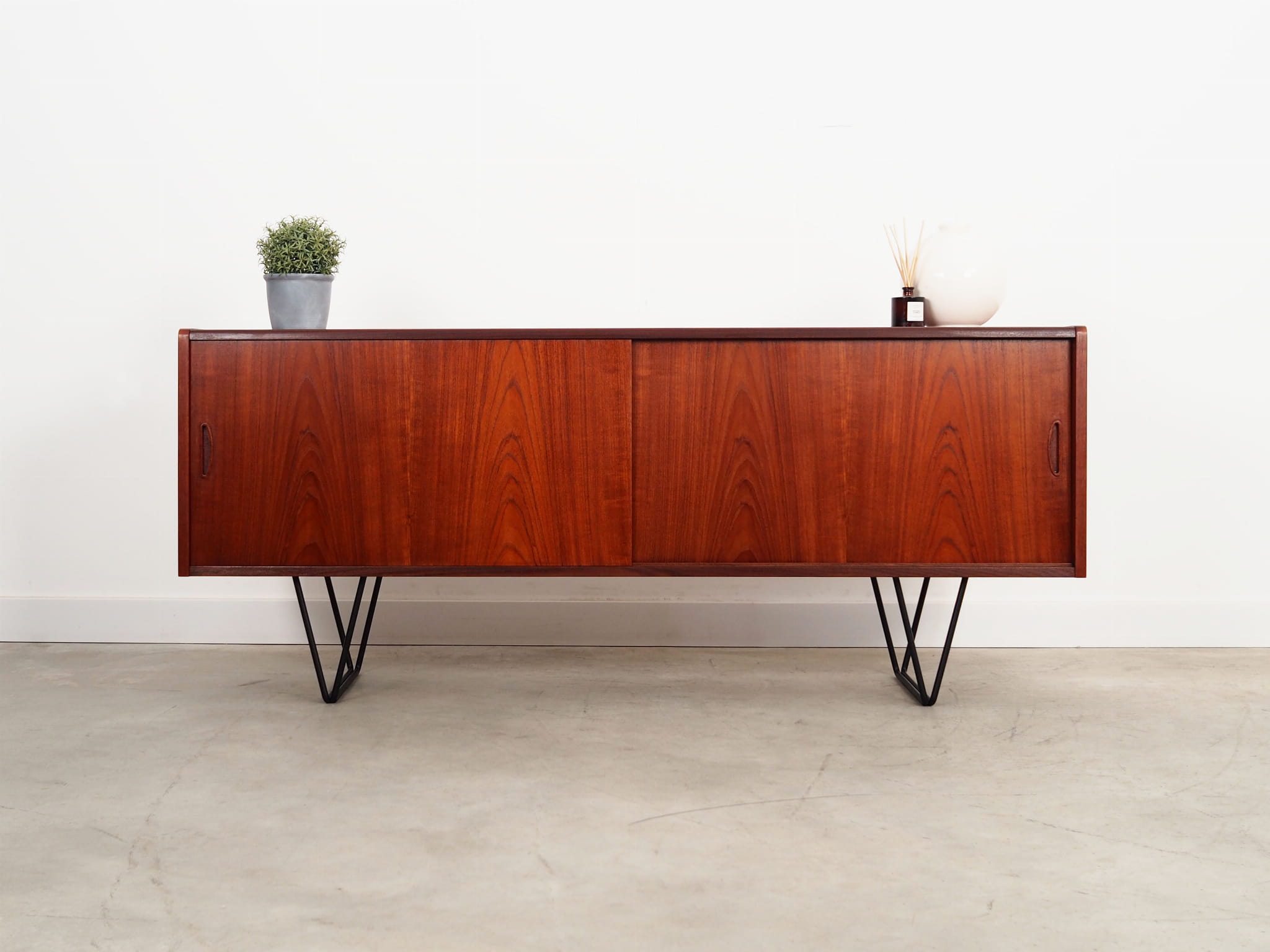 Vintage Sideboard Teakholz Metall Braun 1970er Jahre