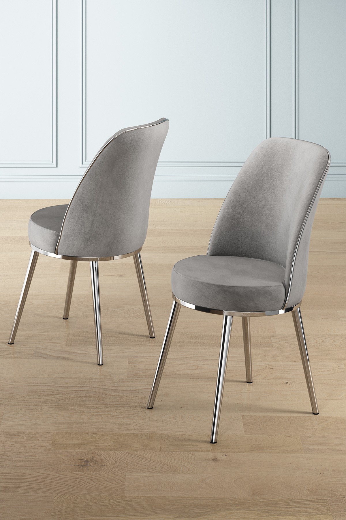 2x Pefa chair set Gray Chrome