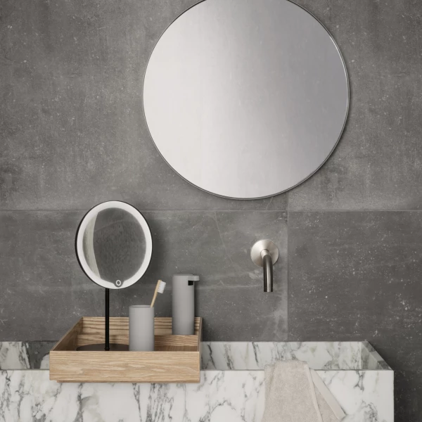 Rim Wandspiegel Steel Gray Glas Smoked Ø80cm 65924