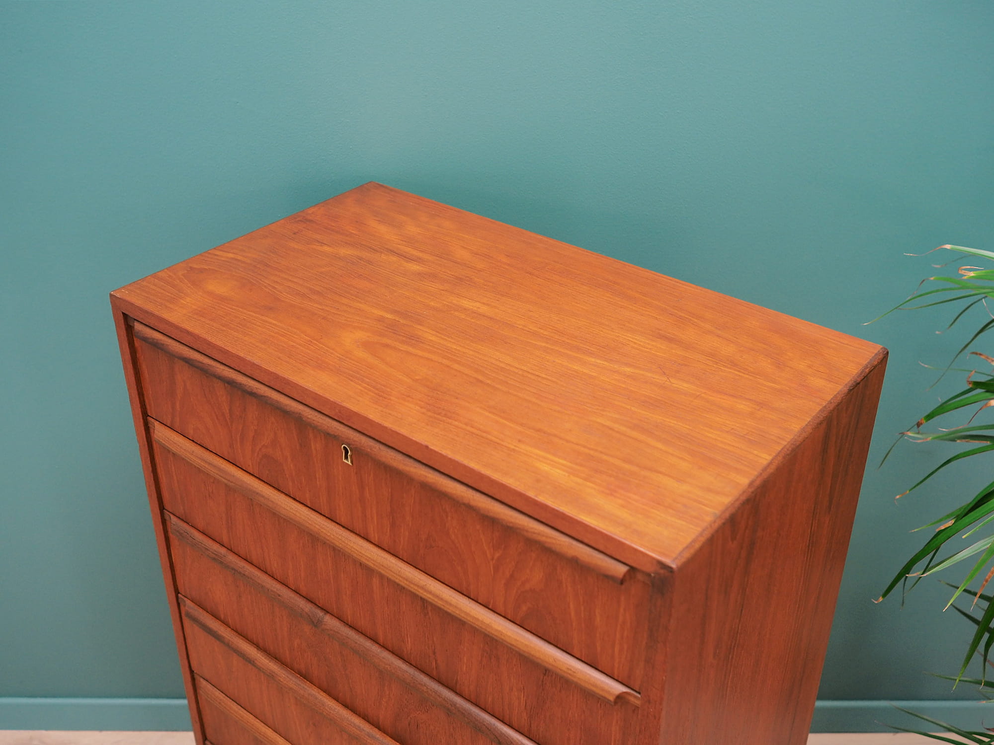 Vintage chest of drawers Teak wood Brown 1970s