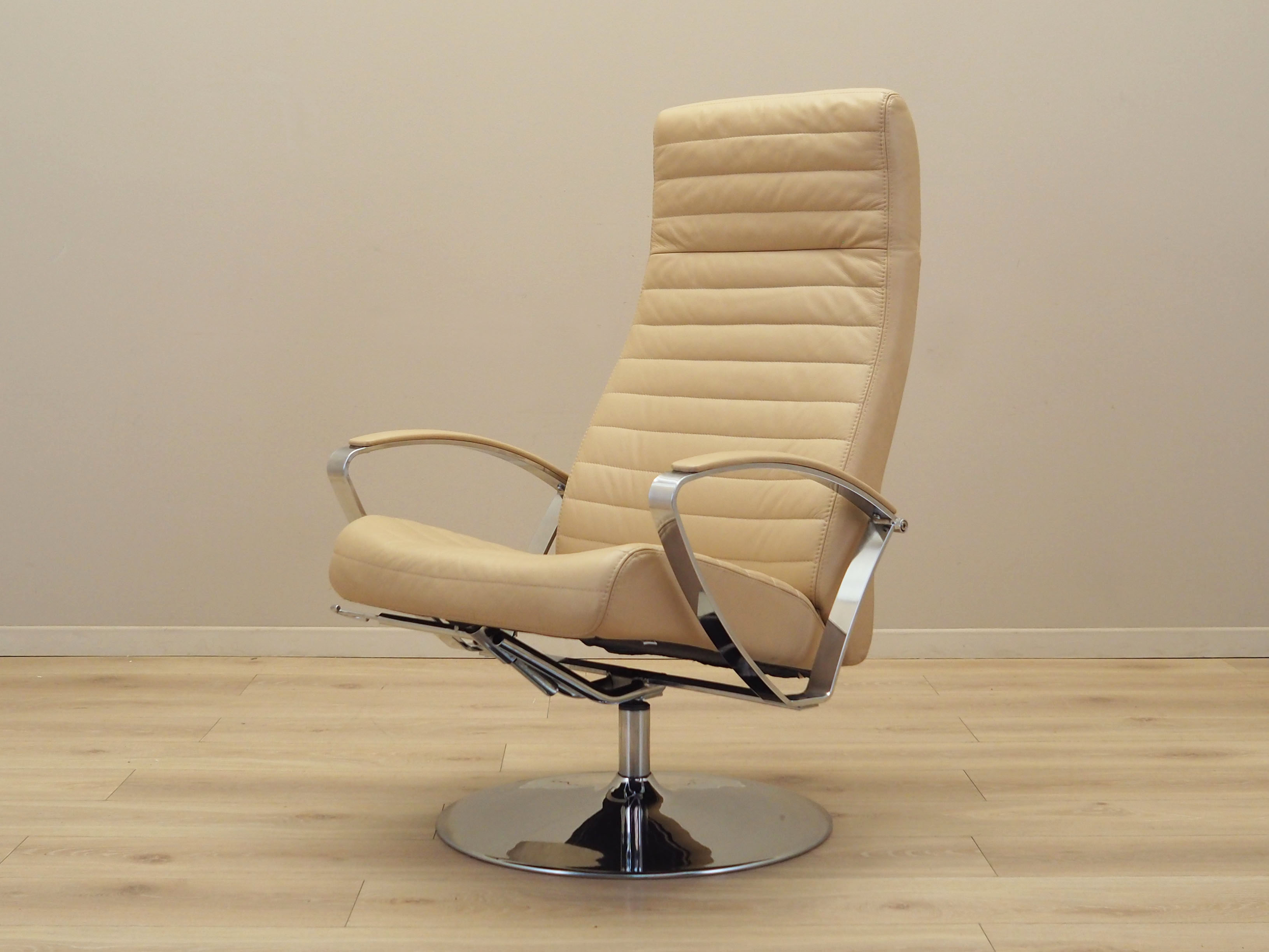 Sessel Leder Hellbraun 1970er Jahre