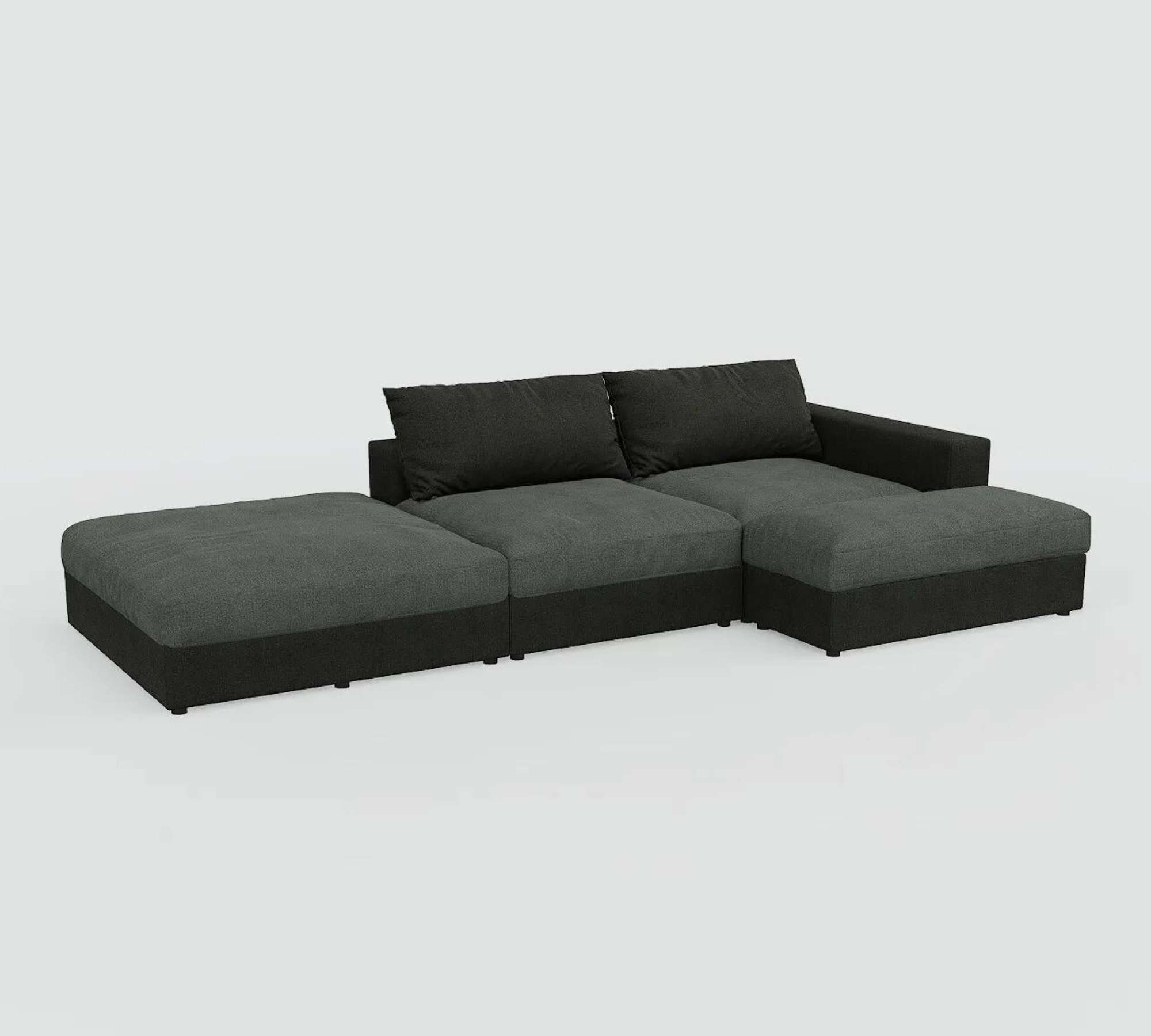 Flayr Sofa Récamiere Rechts Webstoff Grautöne