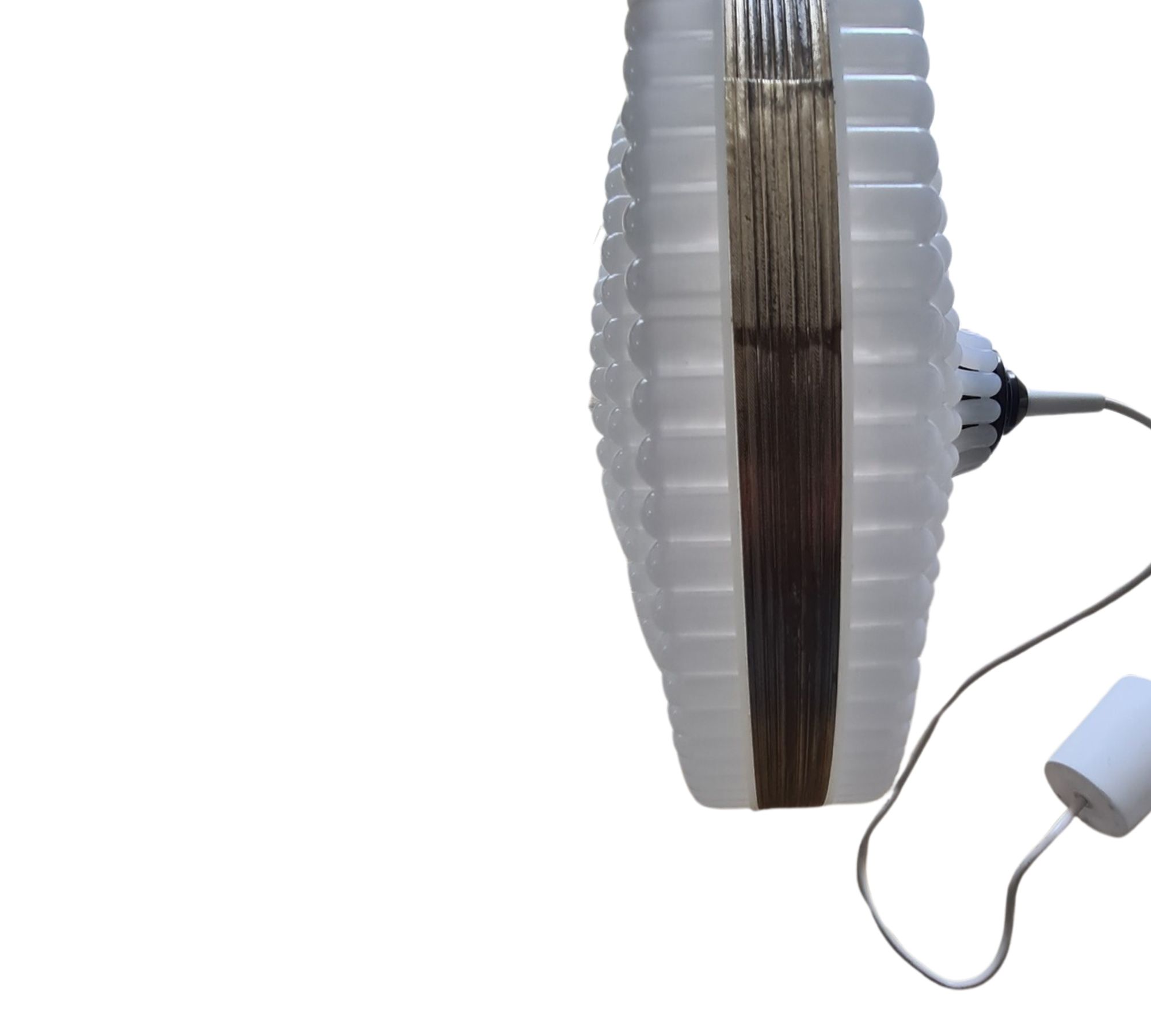 Vintage Pendelleuchte Kunststoff Messing Weiß