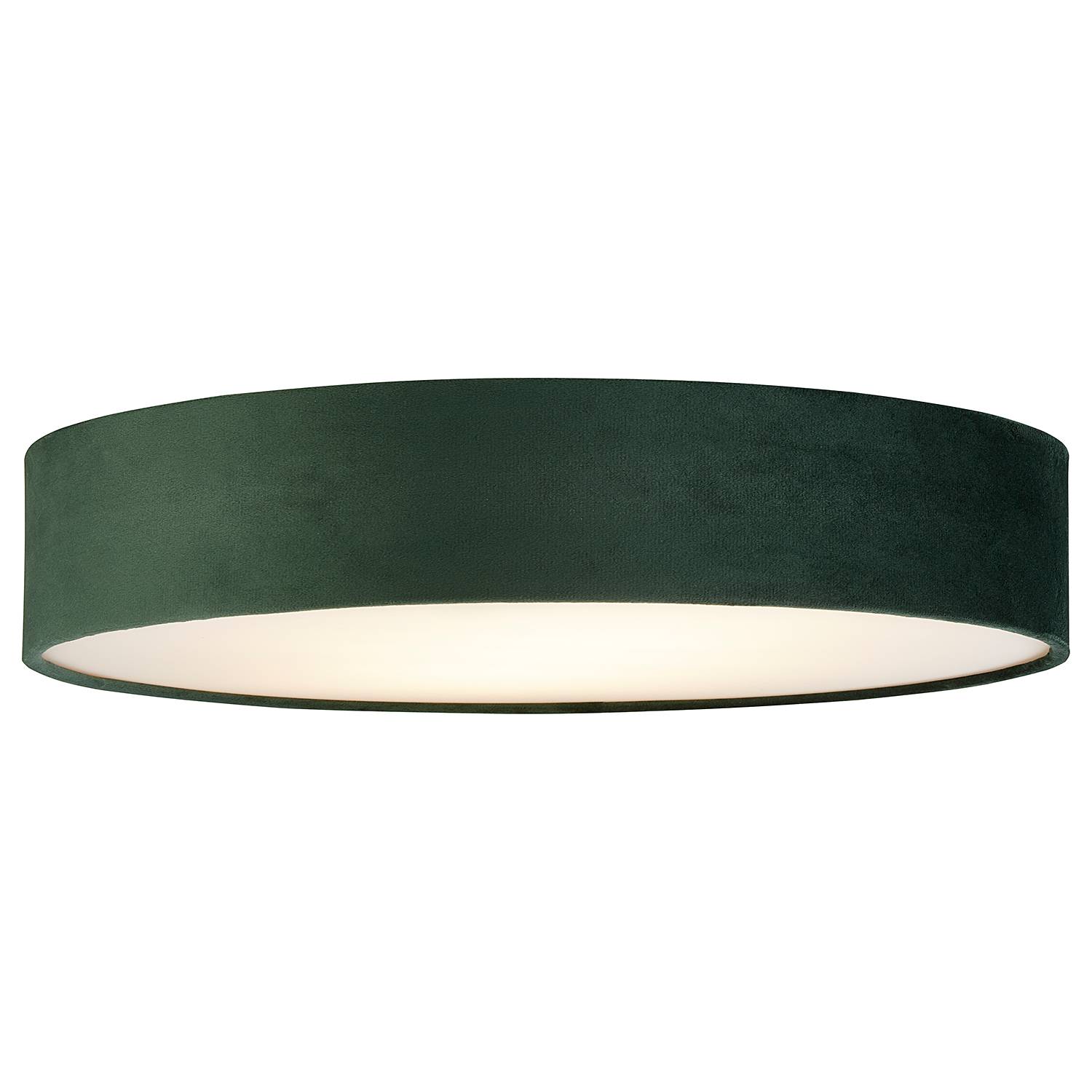 Ceiling light Drum velvet dark green Ø 50cm