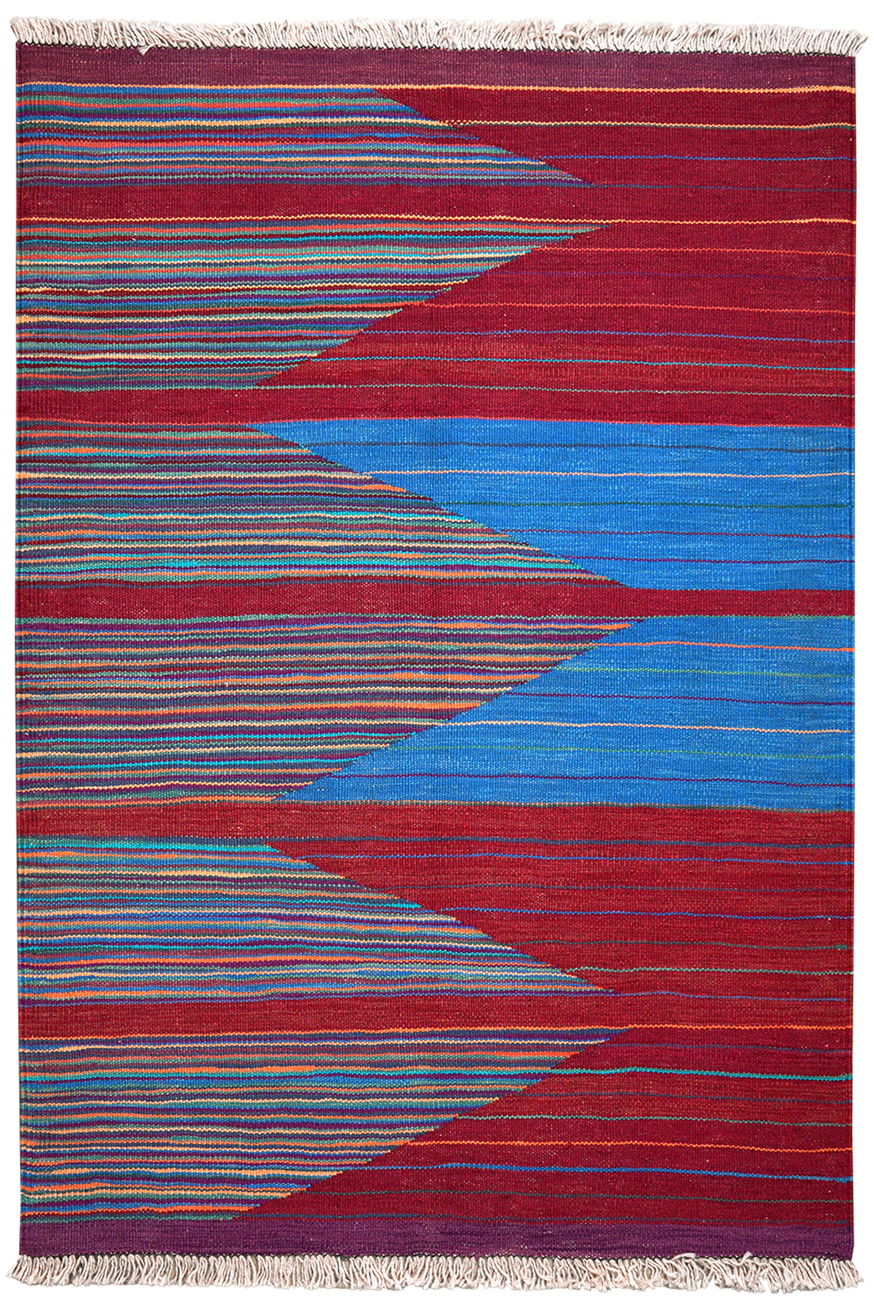 Kilim Gashgai Teppich Rot Blau