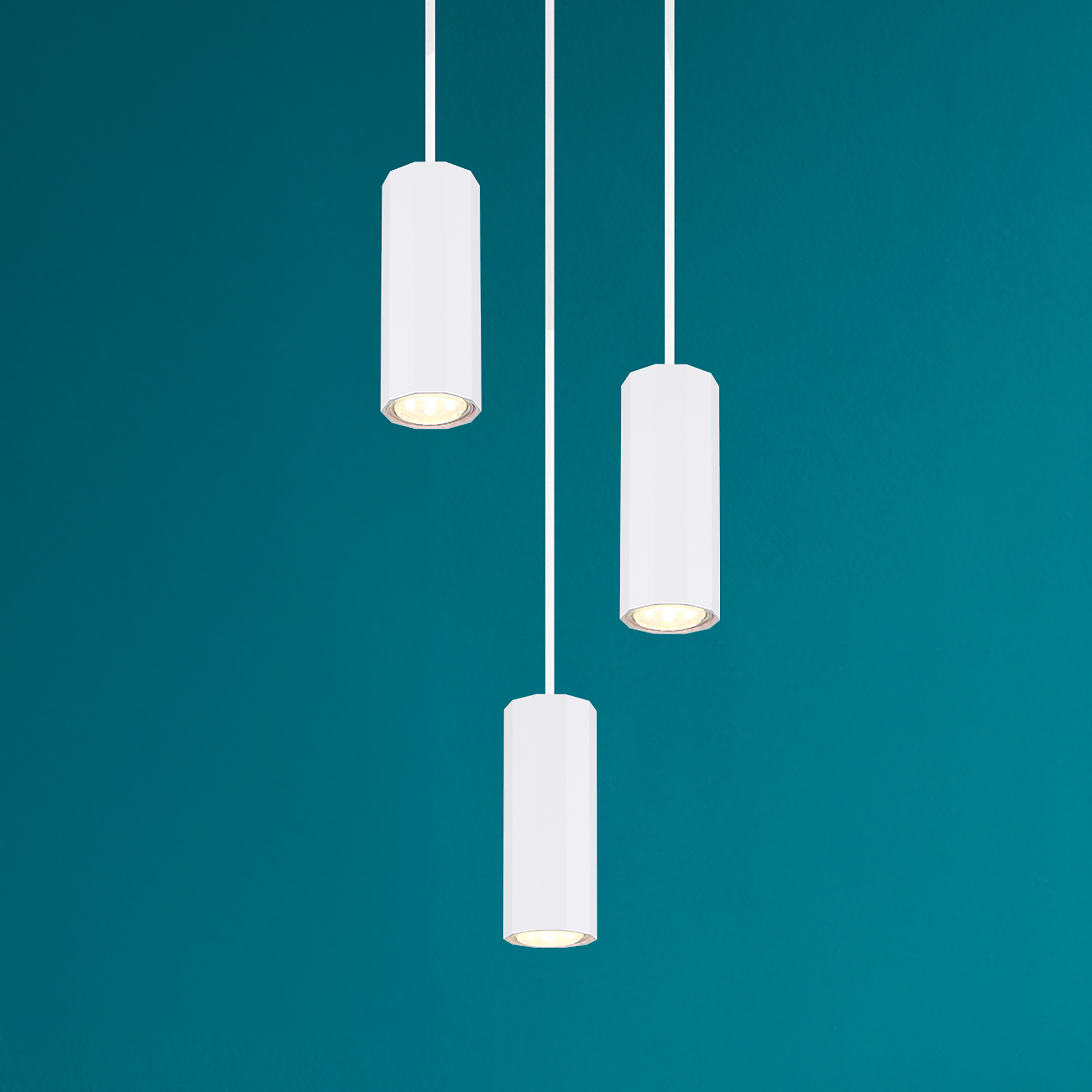 Pendelleuchte James Typ A Eisen 3-flammig Weiß