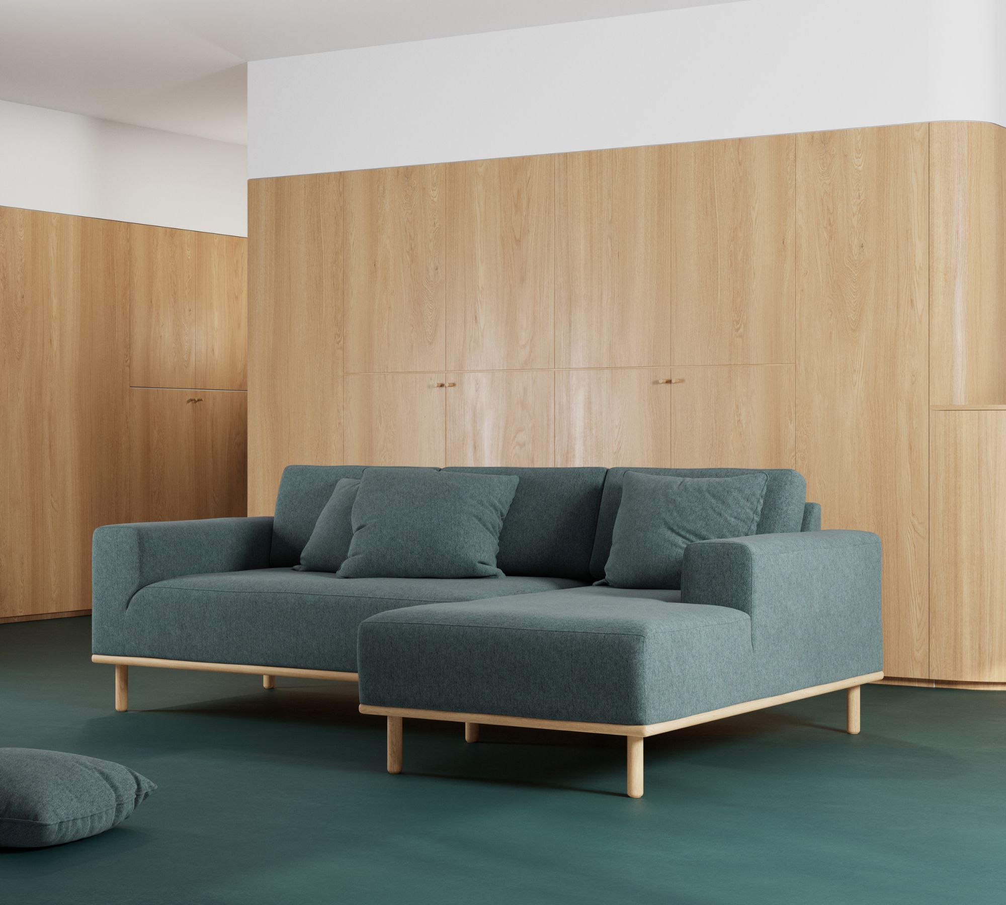 Vilmar Sofa 3-Sitzer Récamiere Rechts Form Blue Grey