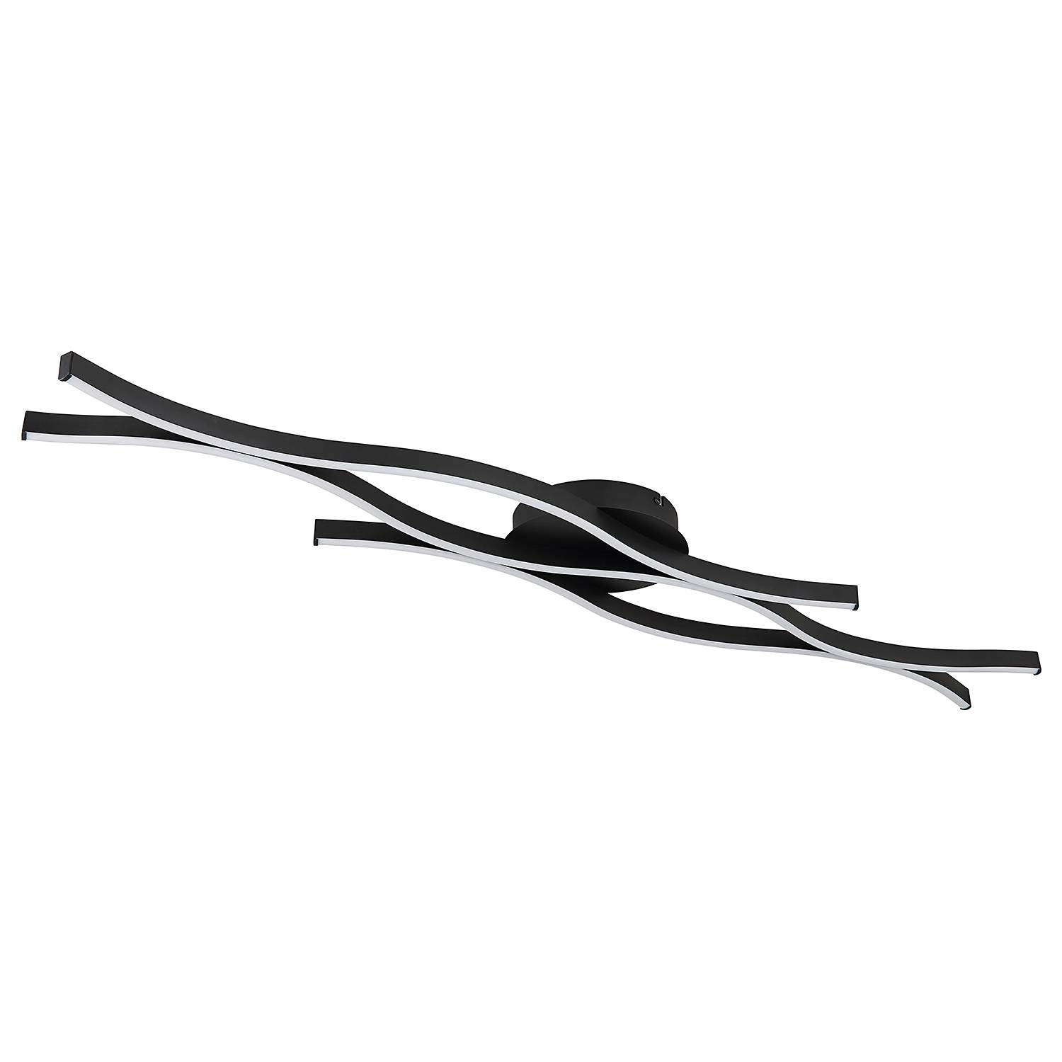 1-Flammig Geronimo Deckenleuchte Aluminium Acrylglas Schwarz