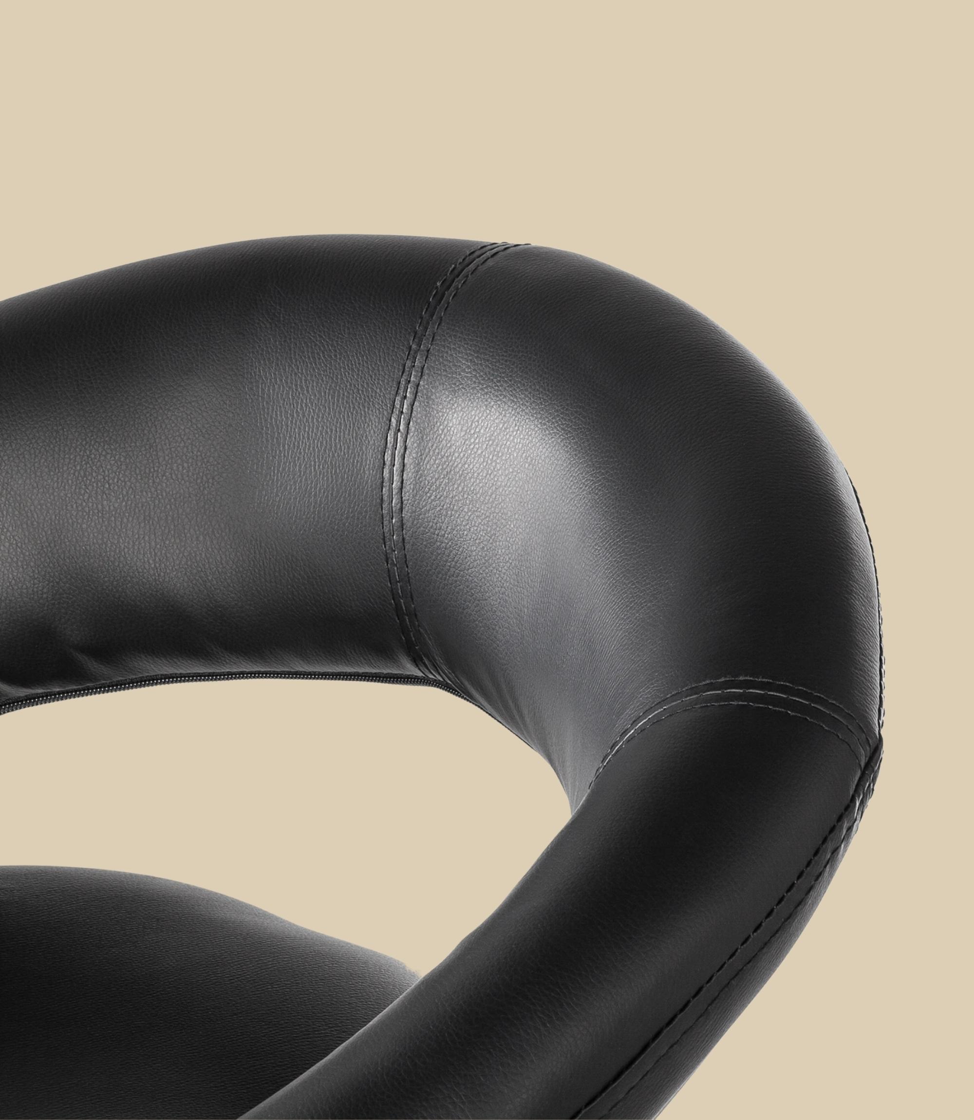 Bar stool faux leather black