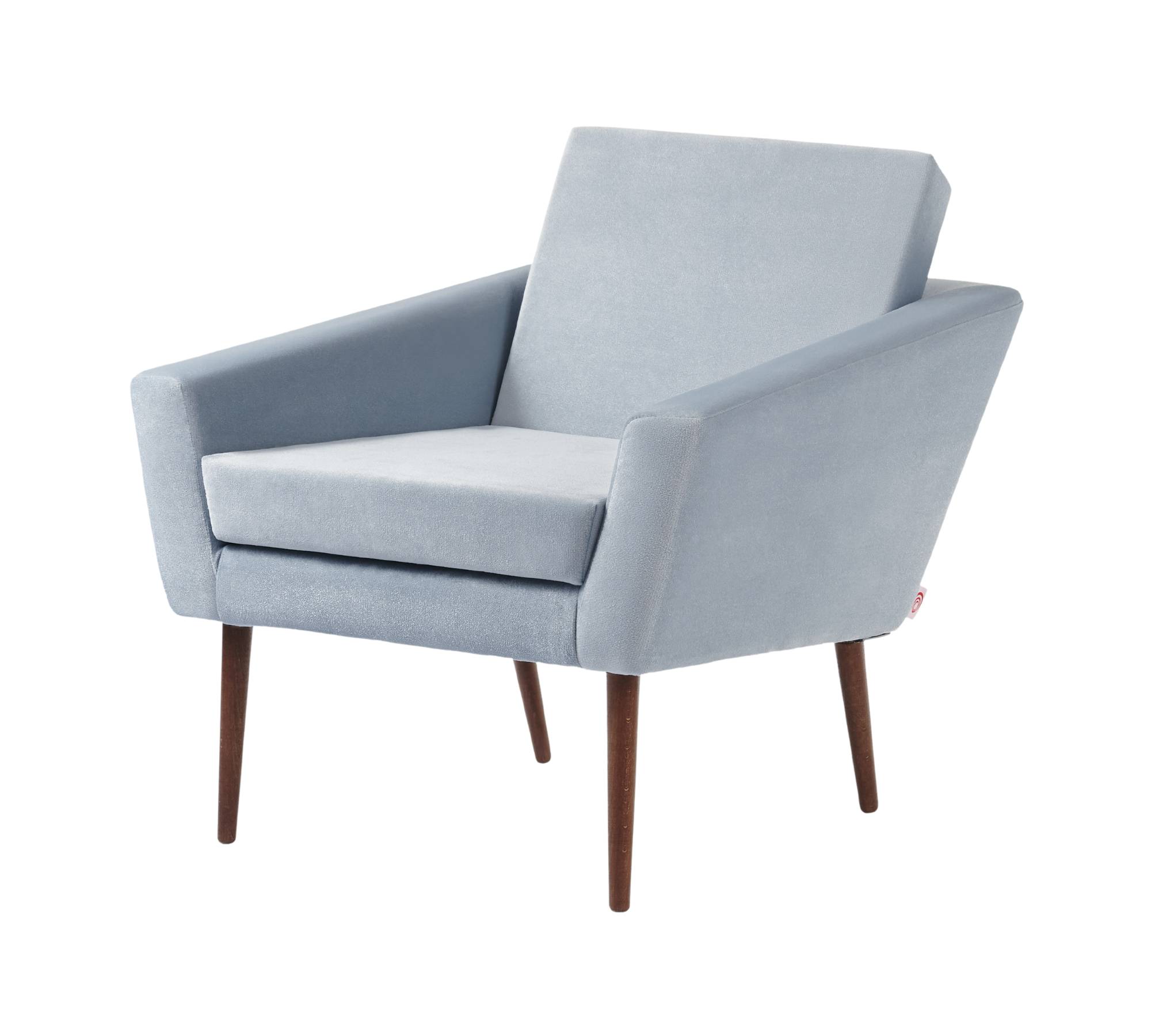 Supernova Sessel Samt Eisgrau Buchenholz