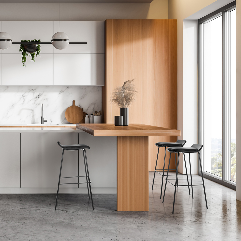 LONSO 10 Sgabello Ecopelle Metallo Nero