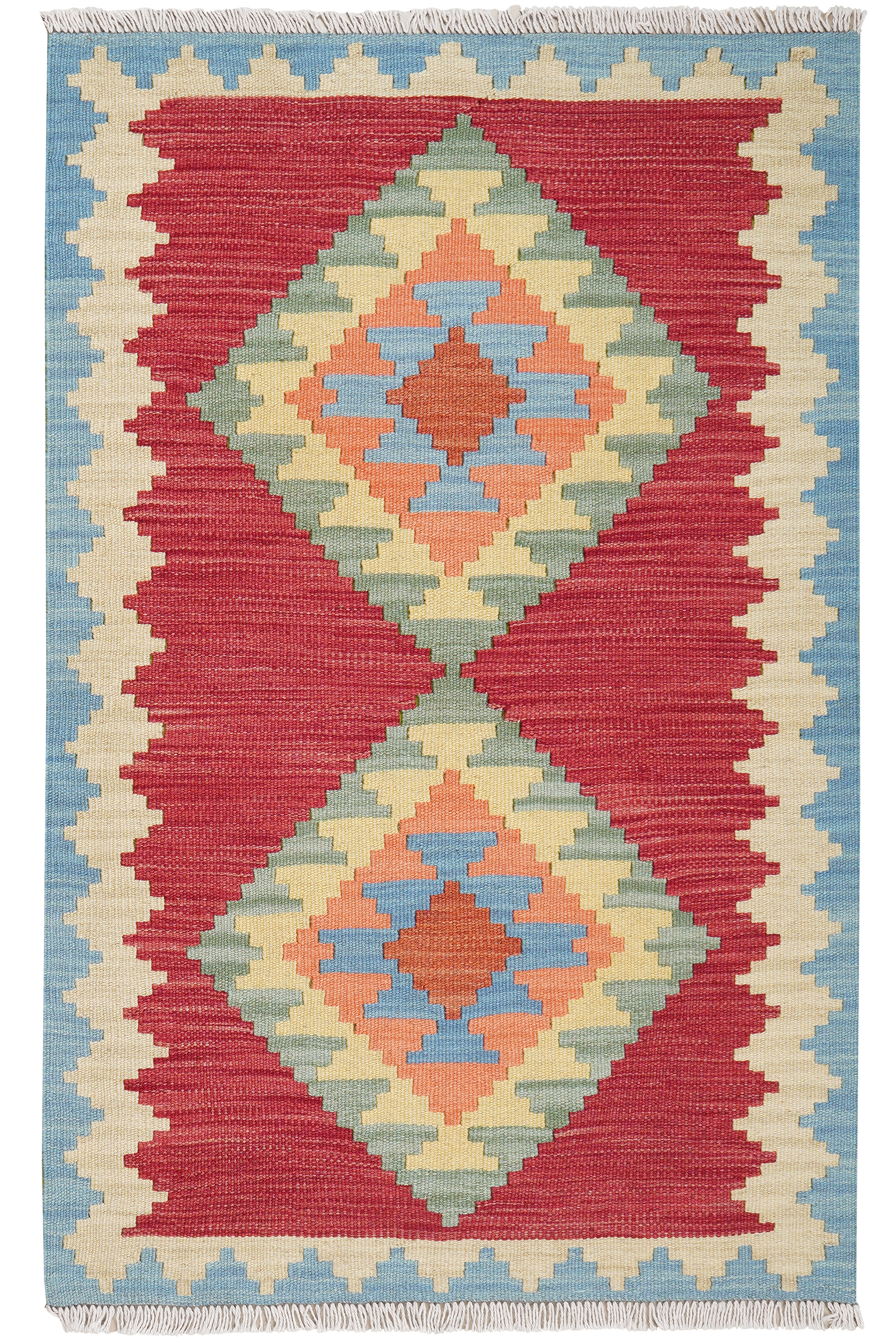 Tappeto Kilim Gashgai Lana Rosso