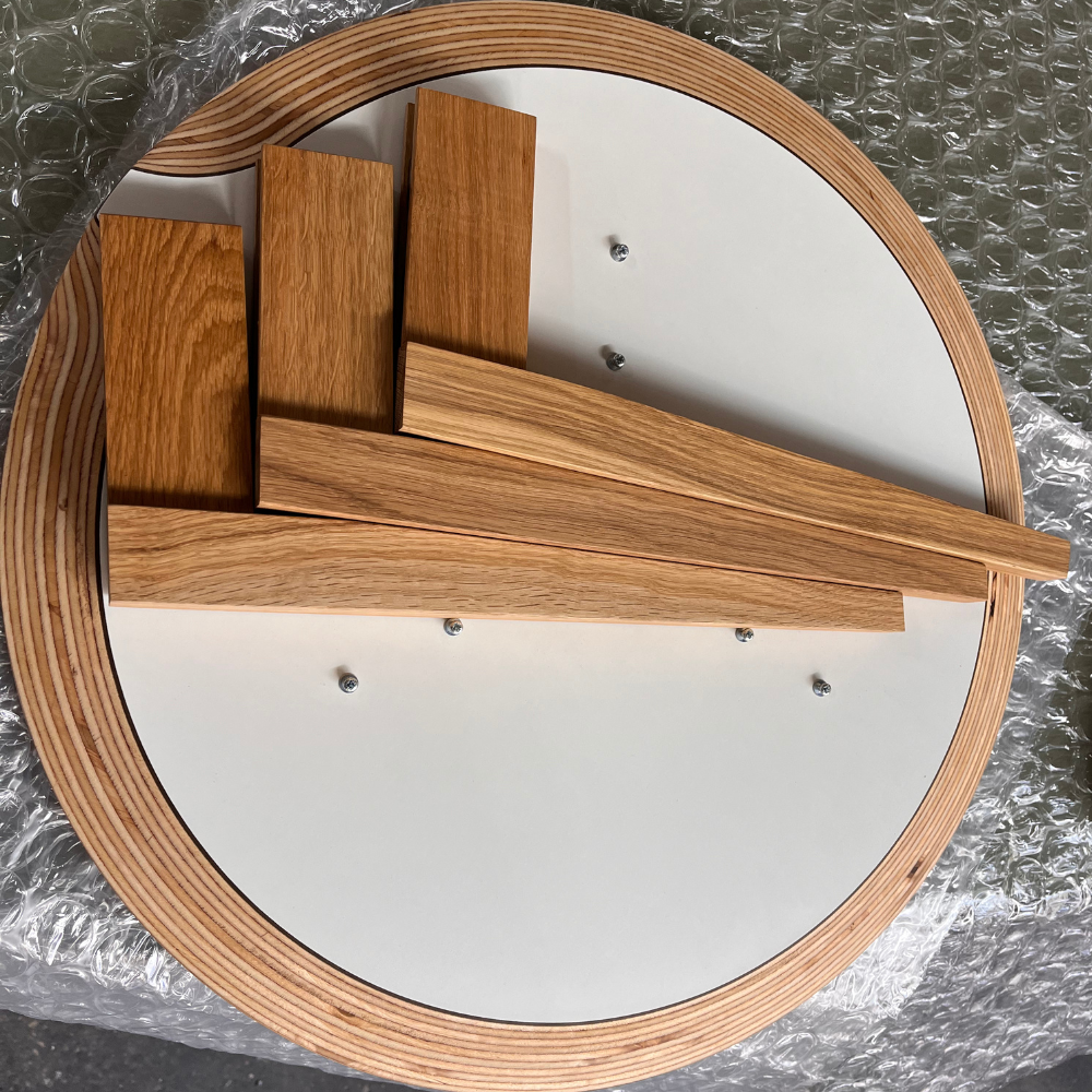 Beluga Couchtisch Holz Orange Ø 57cm