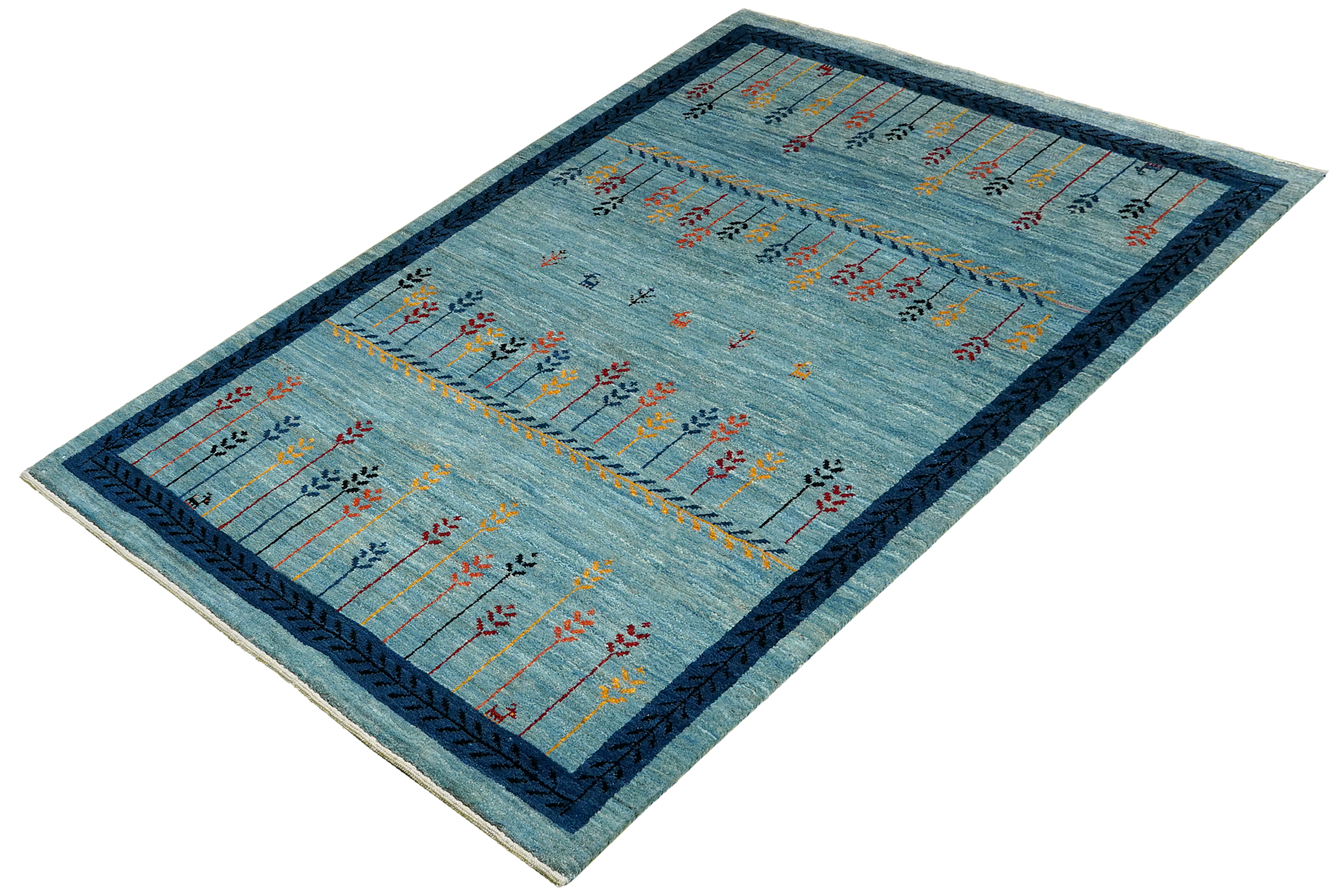 Rizbaf Gabbeh-Teppich Wolle Blau