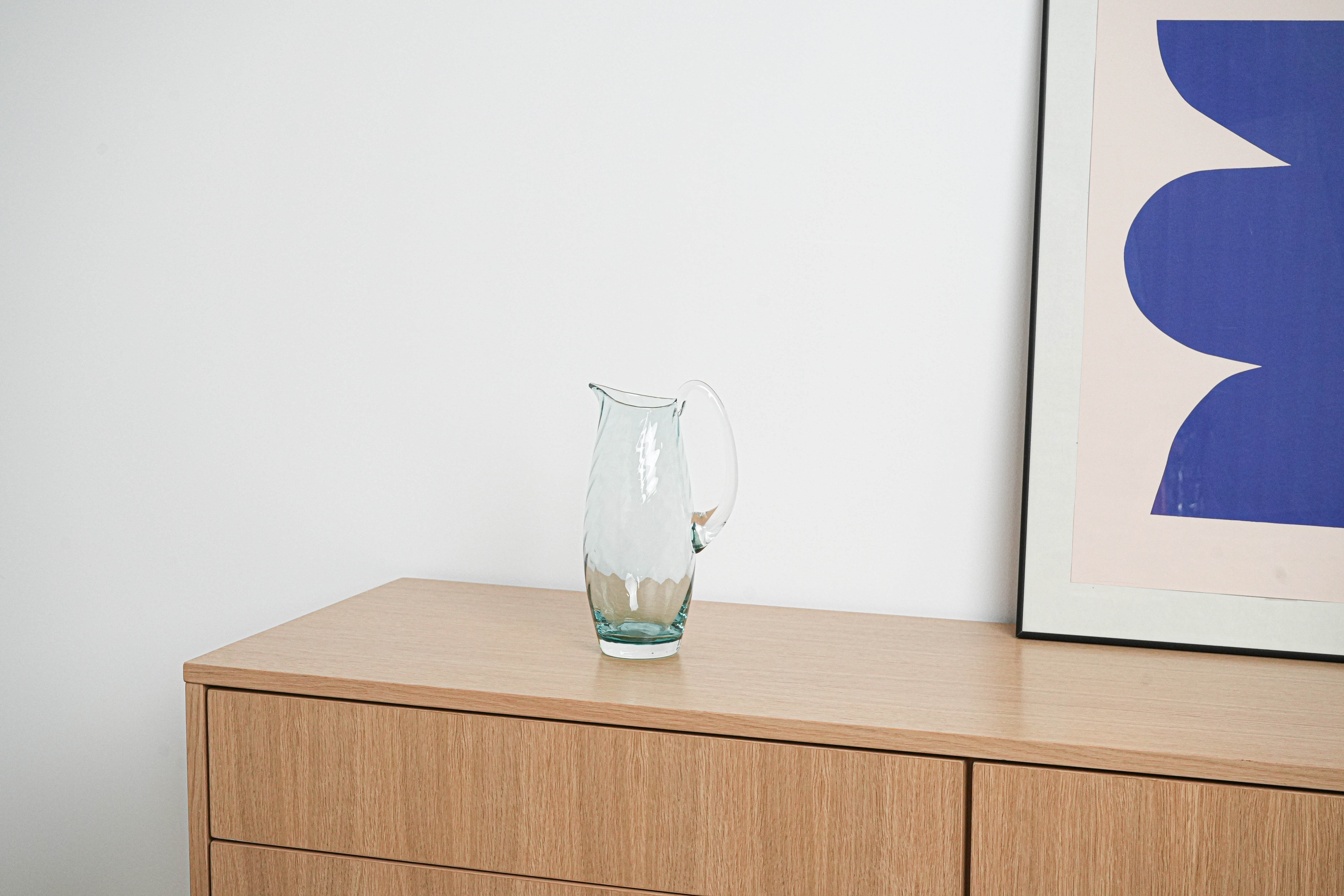 Glass jug Light blue 1970s