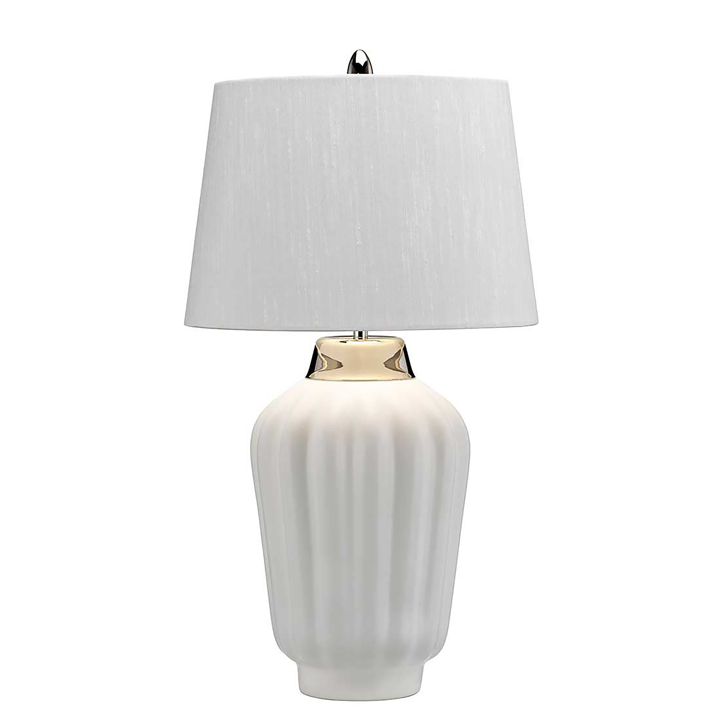 Bexley Tischleuchte Stahl Keramik Weiß Silber