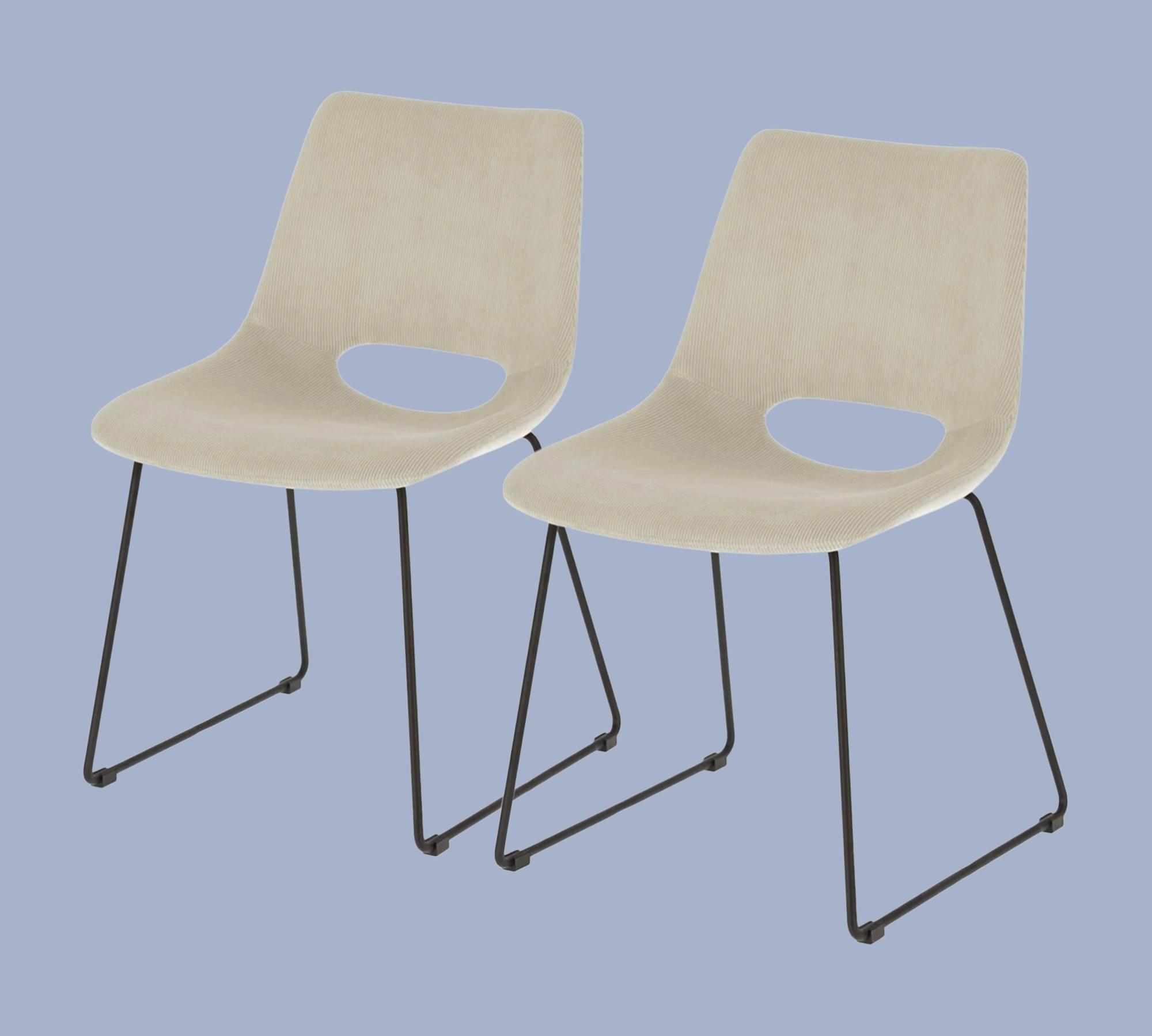 2x Esszimmerstuhl Cord Beige