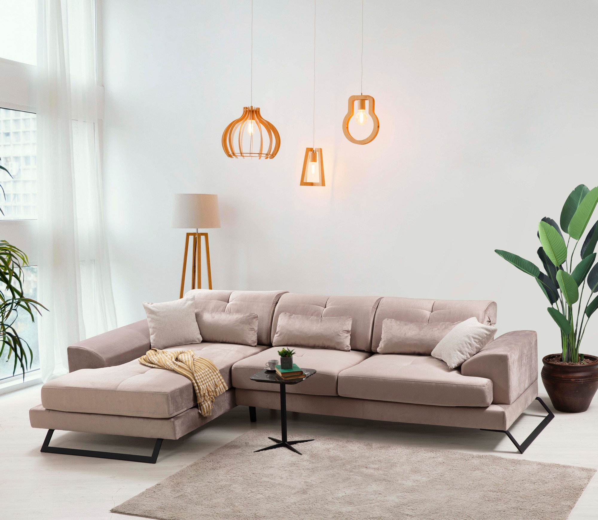 Frido Ecksofa Links Beige